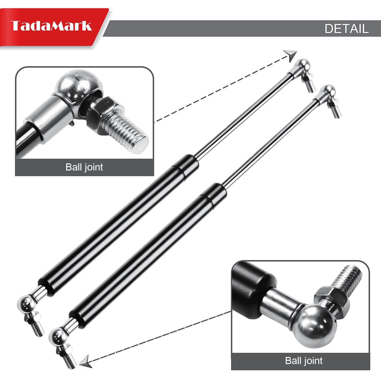 2 Pcs 13 Inch 100Lbs/445N Gas Strut Spring Shock With L Mount Brackets For Rv Bed Storage Large Storage Box Lid Truck Cap Camper