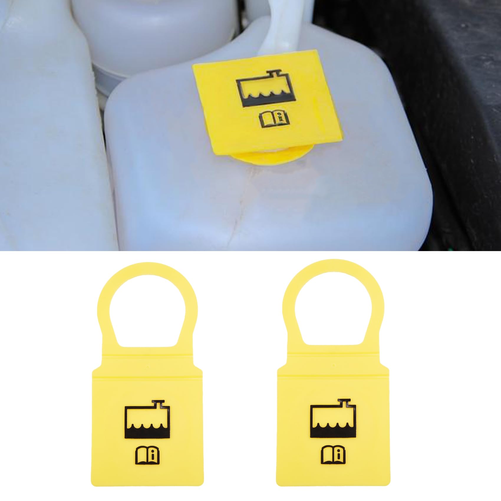 Lecctso 2PCS Coolant Reservoir Cap, Coolant Cap Replacement OEM# 55111074AA, 52079331 Engine Recovery Overflow Tank Cap for Tigh