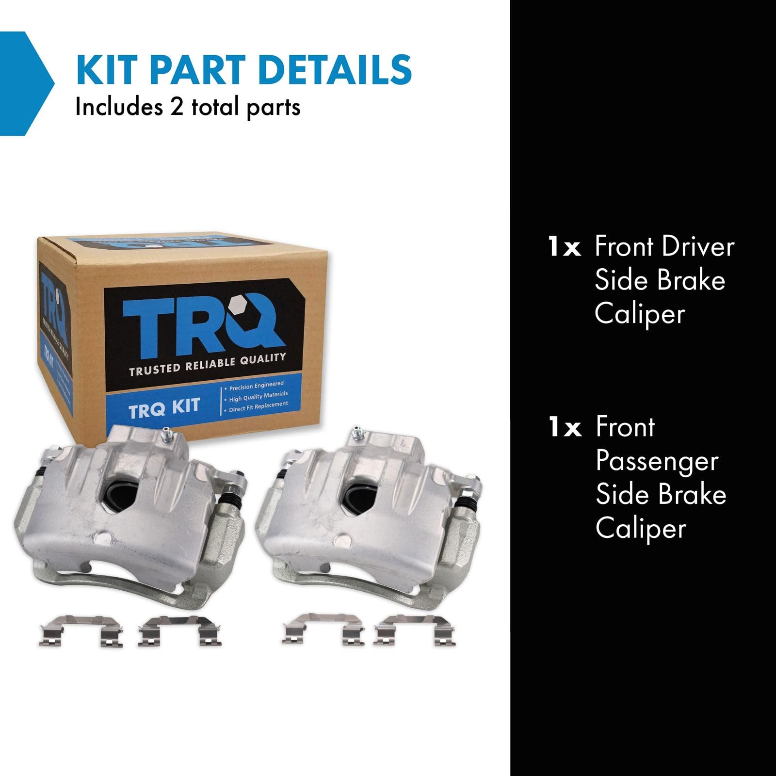 Trq Front Brake Caliper Set Compatible With 2011-2013 Kia Optima