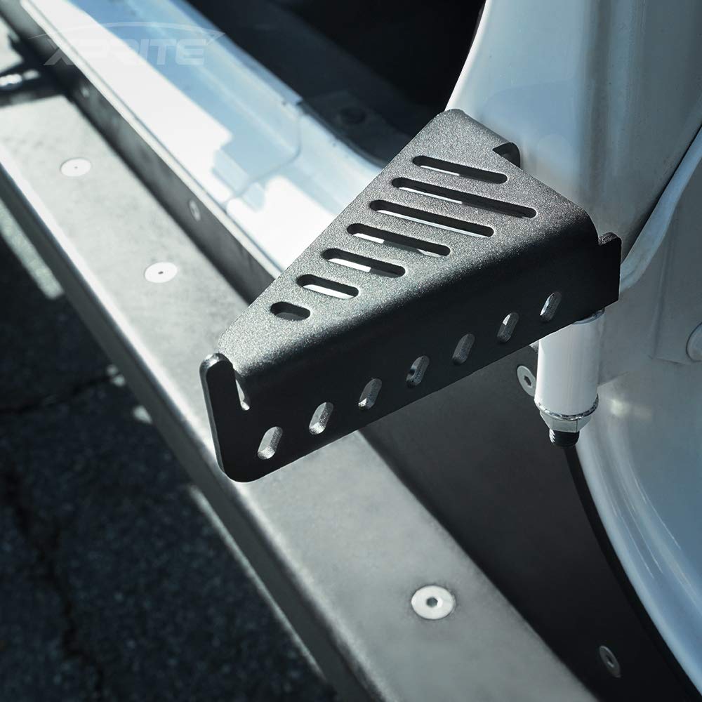 Xprite Metal Steel Front Foot Peg Rest Pedals Doors Off Compatible With 2007-2018 Jeep Wrangler Jk Jku 2Dr/ 4Dr - 1 Pair