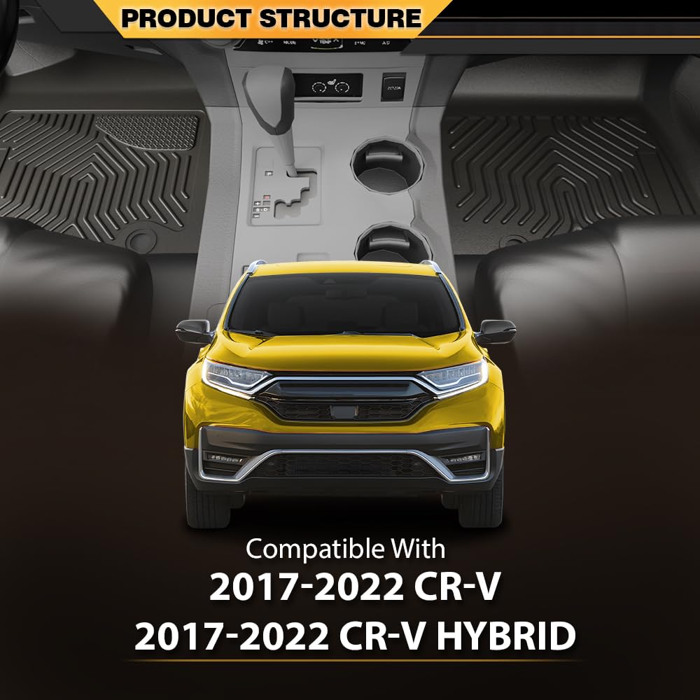 G-PLUS TPE Floor Mats,Compatible with Honda CR-V (Incloud CR-V Hybrid) 2017-2022 Floor Liners All Weather Full Cover Protection
