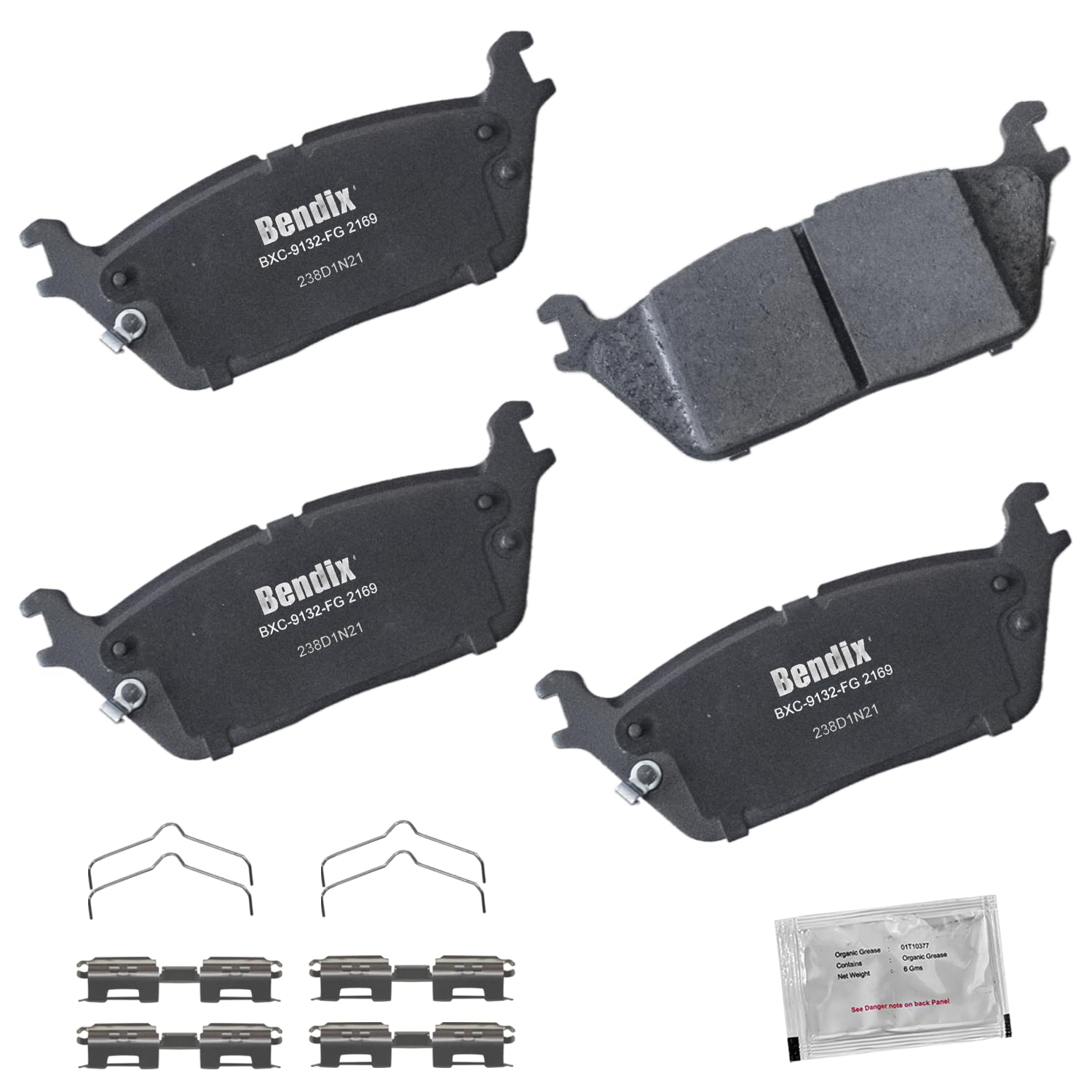 Bendix Priority1 Cfc2169 Ceramic Rear Brake Pads For Jeep Grand Wagoneer 2024-2022, Grand Wagoneer L 2024-2023, Wagoneer 2024-20