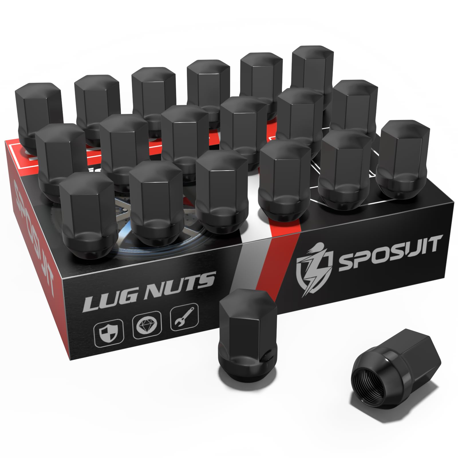 Sposuit M14x1.5 Lug Nuts - Replacement for 2005-2024 Dodge Charger, 2008-2024 Challenger, 2011-2024 Durango, 2004-2009 Magnum - 
