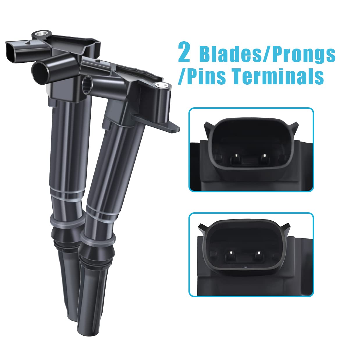 MAS Set of 8 Ignition Coils Pack & Wires Set Compatible with Ford F150 F250 F350 E350 Super Duty Lobo 6.2L V8 Replacement for UF