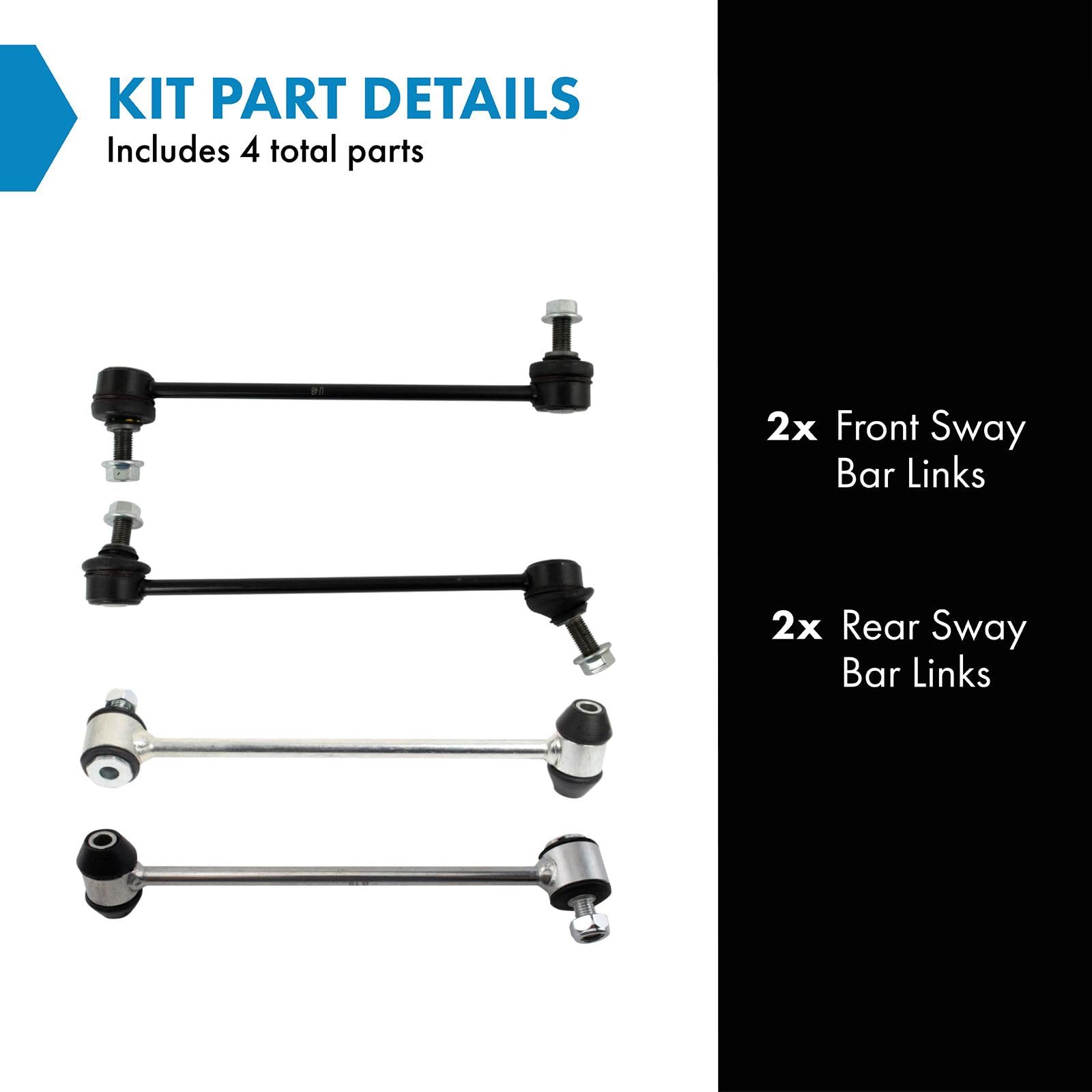 Trq Sway Bar Link Set Compatible With 2010-2018 Mercedes-Benz