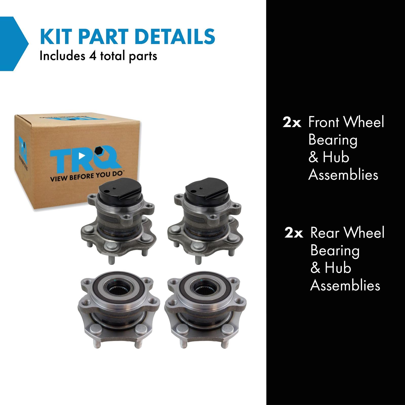 Trq Wheel Hub Bearings Assembly Set Compatible With 2014-2020 Nissan Rogue 2017-2022 Rogue Sport
