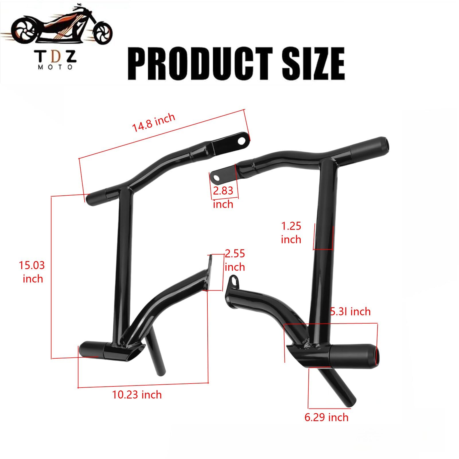 TDZ 1-1/4 Saddle Bag Guards for 2009-2025 Harley Touring Street Glide Road Glide Road King Electra/Ultra,?Optional Multi-Color