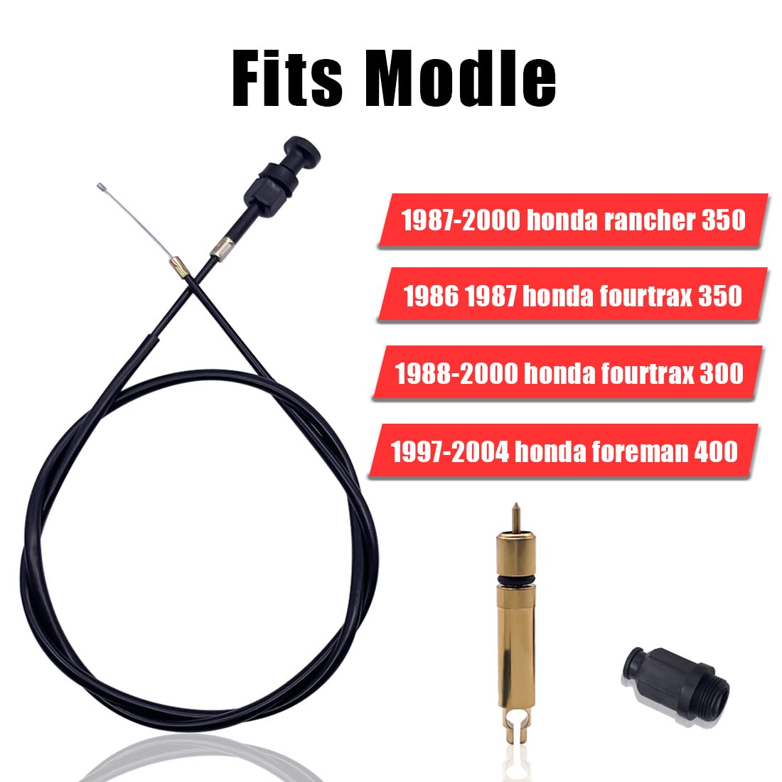 Carburetor Choke Cable And Starter Valve Plunger Kit Compatible With Honda Trx350 Rancher 350 Fourtrax 300 350 Foreman 400 Choke Cable 17950-Hn5-671