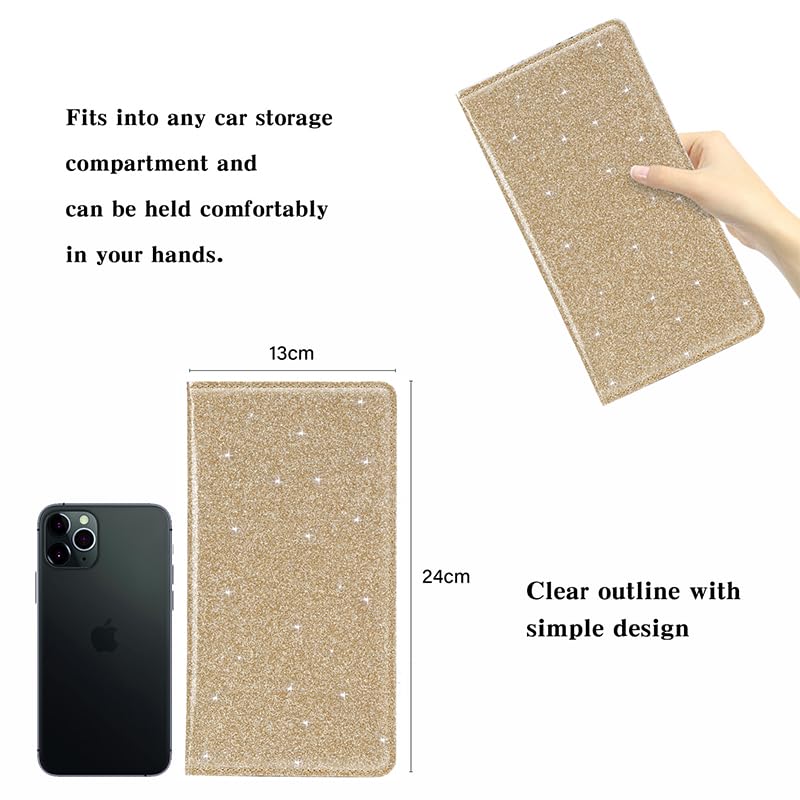 Tildosac Car Registration & Insurance Card Holder Leather Auto Glove Box Organizer Document Wallet With Magnetic Shut (Large-Gli