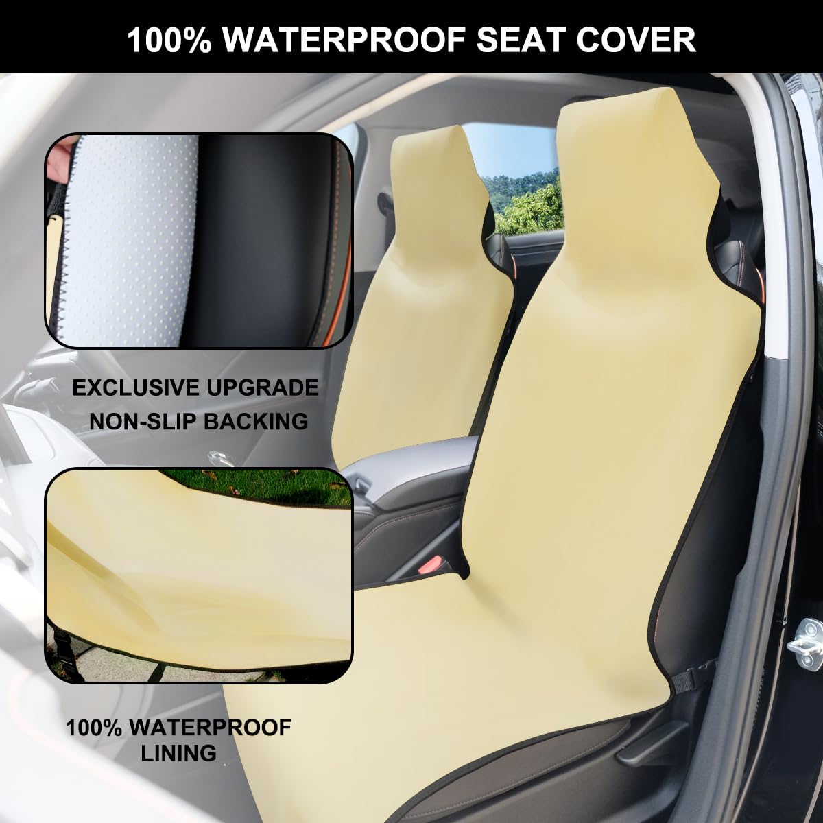 DREAMANIA Waterproof Seat Cover, Upgraded Sweat Carseat Protector, Perfect for Universal Anti-Slip Car Truck SUV Seat, Ideal for
