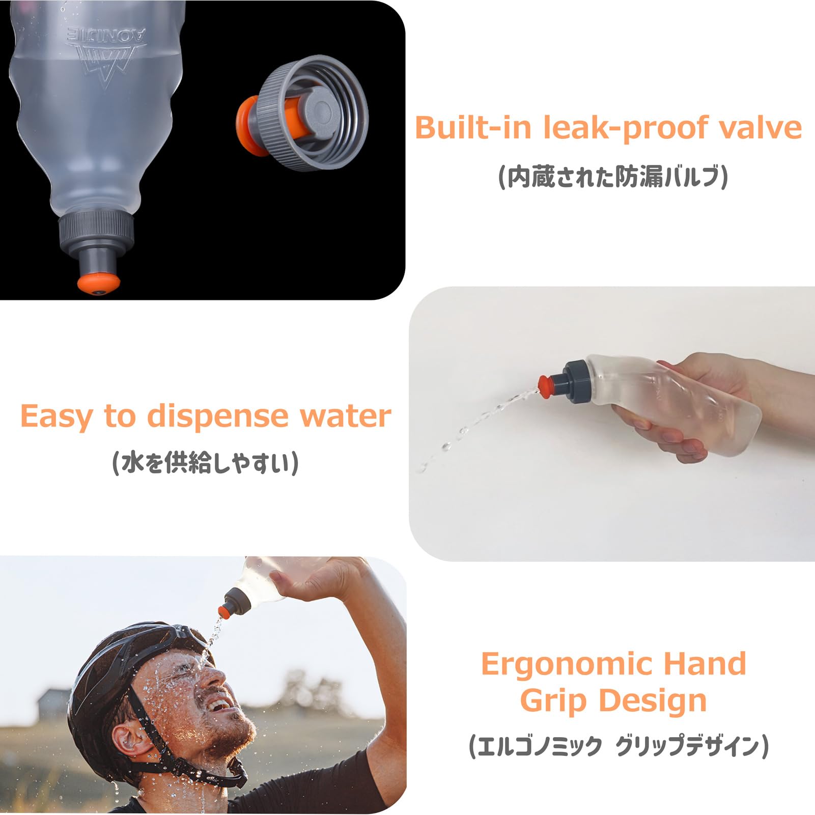 Azarxis Running Water Bottles Flask Bpa Free Leakproof Hydration Vest Packs Waist Belt Replacement For Triathlon Marathon Hiking Cycling Climbing Jogging Runner (250Ml / 8.5Oz - 2 Pack)