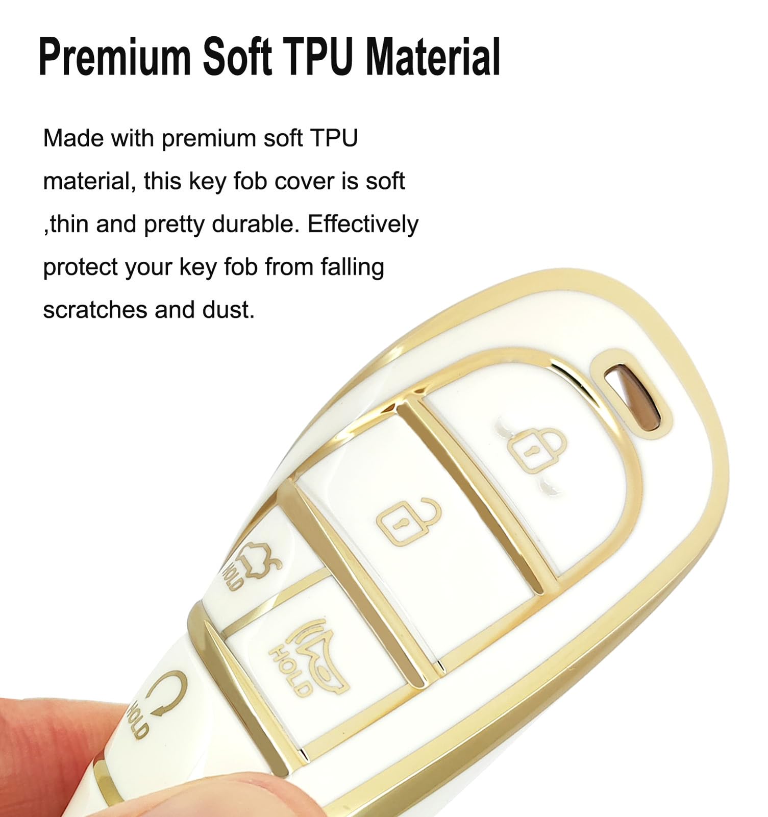 Arruweer Key Fob Cover for Hyundai Soft TPU Key Fob Case Holder Compatiable with 2020-2023 Sonata Santa fe Tucson Accessories wi