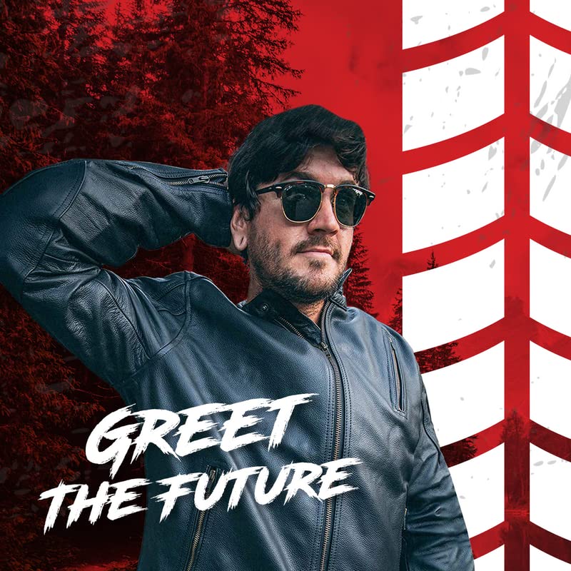 Hwk Leather Motorcycle Jacket With Armor For Men, Cafe Racer Genuine Leather Jacket For Weather Resistant Enduro Motocross, Motorbike Riding, Easy Adjust Men'S Motorcycle Jacket, Xx-Large