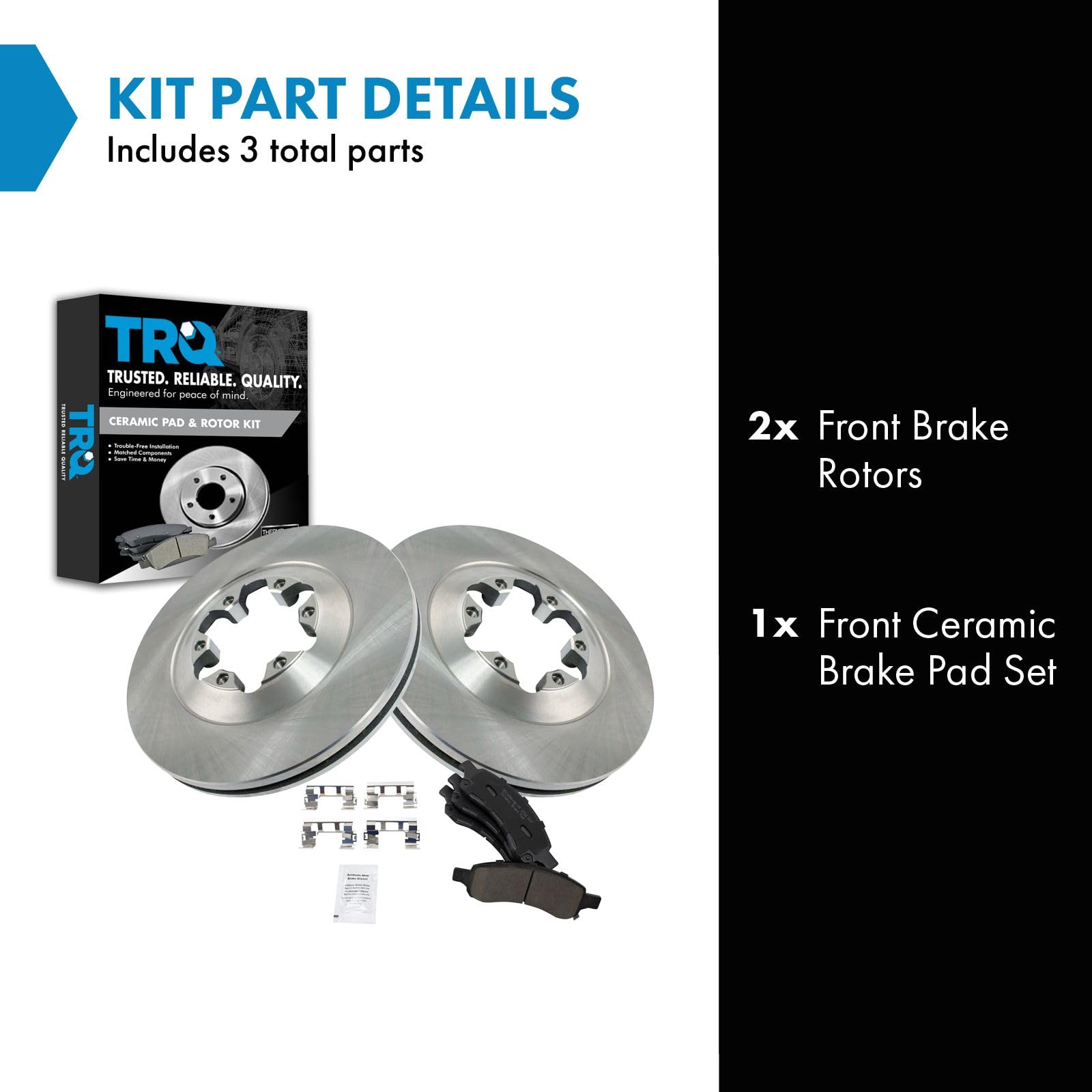 Trq Front Brake Pad & Rotor Kit Brake Pads Brake Rotor Ceramic Compatible With 2009-2012 Chevrolet Colorado Gmc Canyon