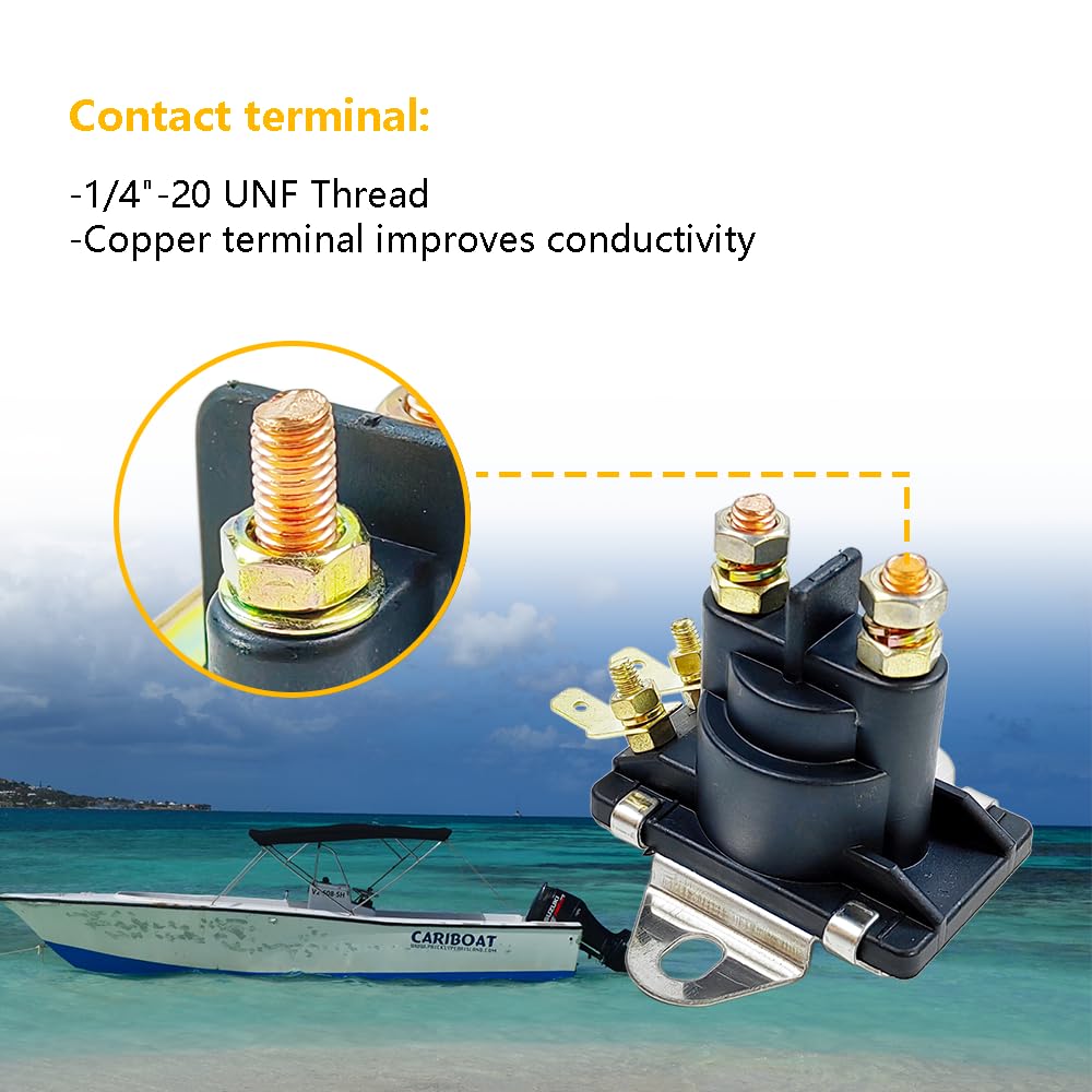 12V Marine Starter Solenoid Power Tilt Trim Solenoid Relay | Fits for Mercury Mariner Outboards, Mercruiser Stern Drives, SAE J1