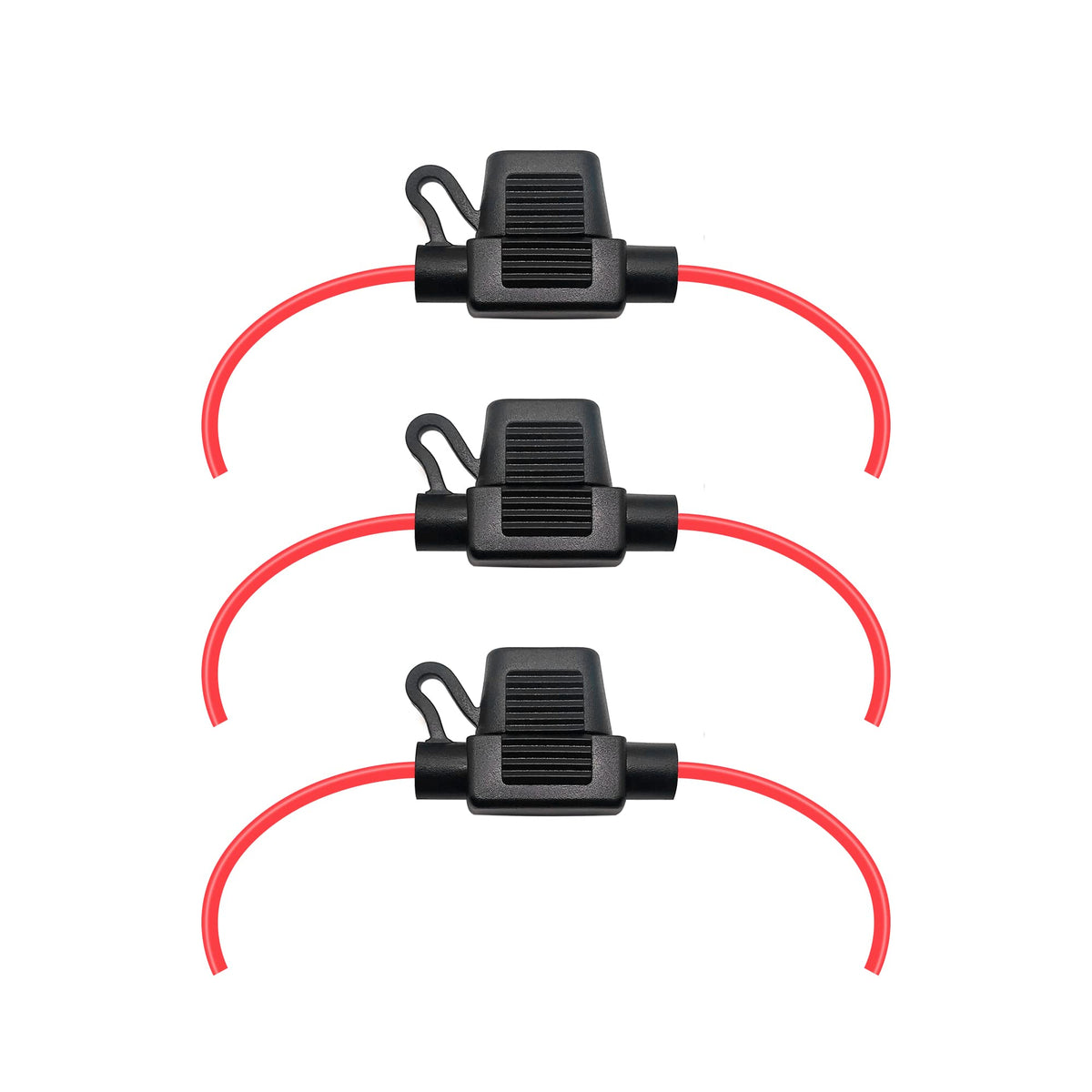 Vantronik Waterproof Inline Fuse Holder 3 Pack For Mini Fuse, 20 Gauge Awg Wire Ul1015, Fit Atm Blade Fuse, 12 Inches Long