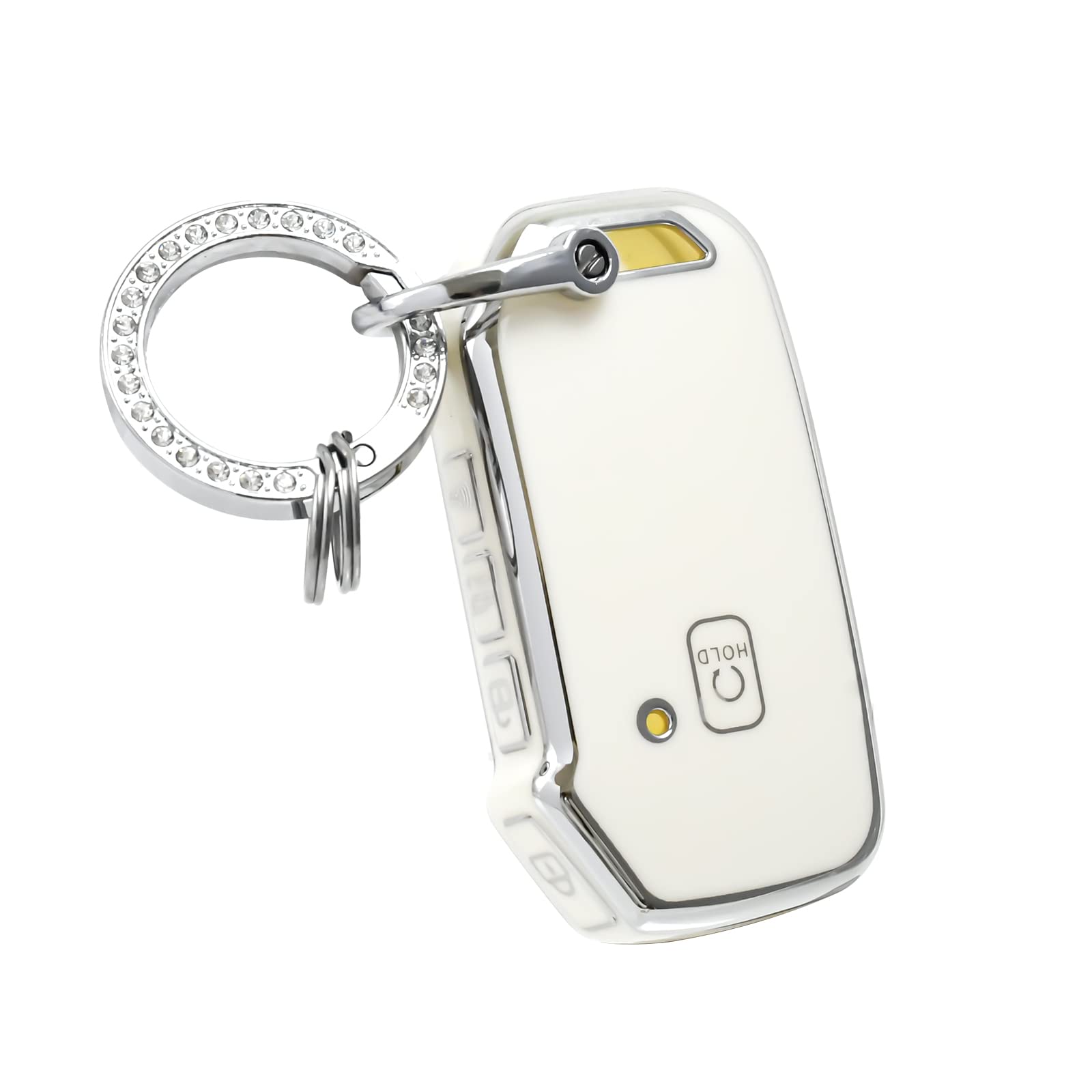 OFFCURVE Kia Key Fob Cover With Keychain - Special Case Holder for Rio, Optima, Soul, Sportage, Sorento, Carens - Smart Keyless 