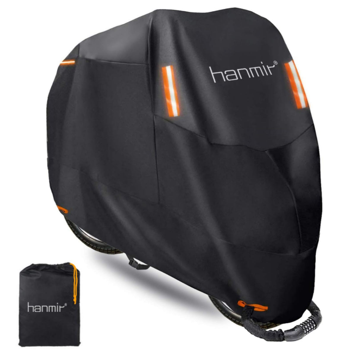 Motorcycle Cover,Motorbike Cover All Season Universal Weather Waterproof Outdoor Uv Protection With 4 Reflective Strips & Storag