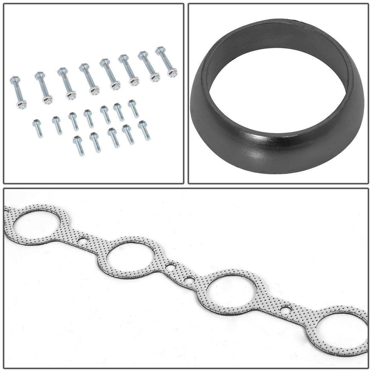 Auto Dynasty Aluminum Exhaust Manifold Header Gasket Set Compatible with Tahoe Silverado Yukon XL Sierra Escalade 4.8 5.3 6.2L 0