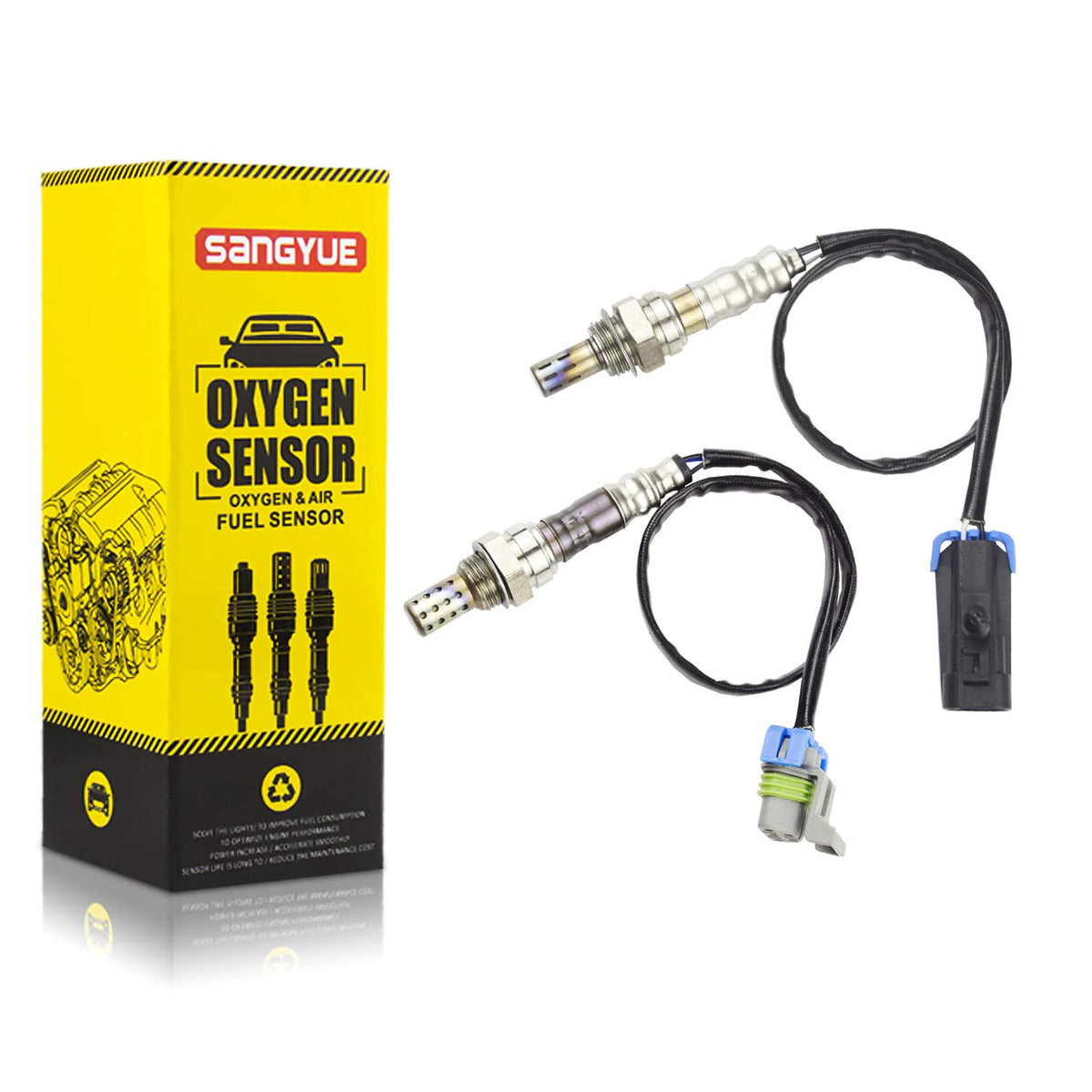 Sangyue Oxygen O2 02 Sensor 1 & 2 For 2008 2009 Chevrolet Chevy Malibu 2.4L Pontiac G6 Solstice 2.4L Saturn Vue Sky 2.4L Upstream + Downstream 2Pcs