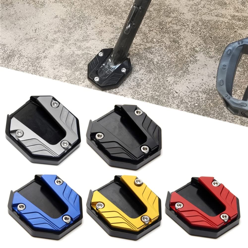 Gofidin Motorcycle Bike Kickstand Pad Support Side Stand Extender Foot Side Stand Extension Foot Pad Support Plate Anti-Skid Enl