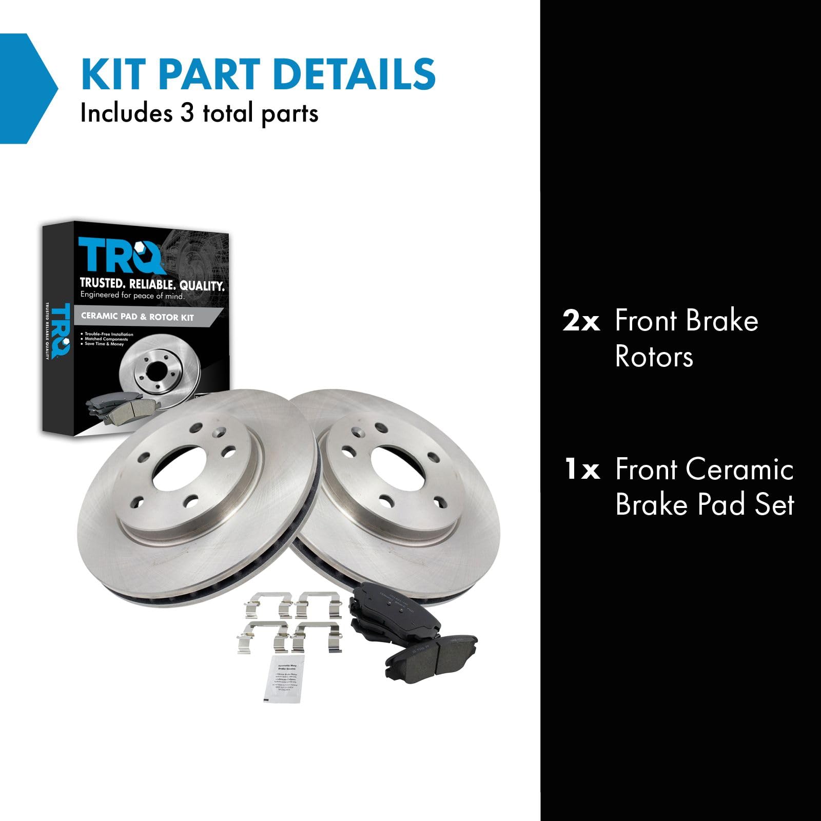 Trq Front Brake Pad & Rotor Kit Brake Pads Brake Rotor Ceramic Compatible With 2012-2016 Buick Lacrosse 2011-2017 Regal 2013-201