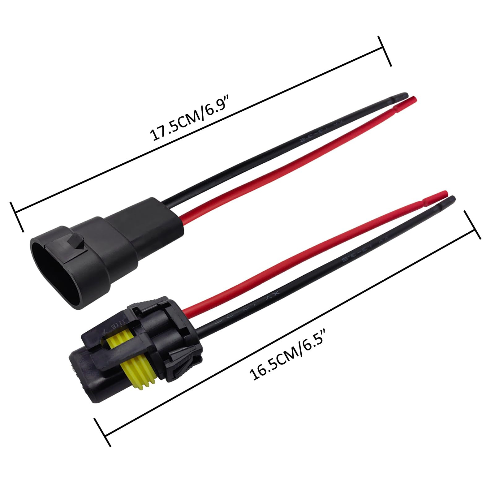 Audak 9005 9006 Hb3 Hb4 Heavy Duty Male & Female Adapters Wiring Harness Sockets For Headlights Fog Lights (2 Pairs)