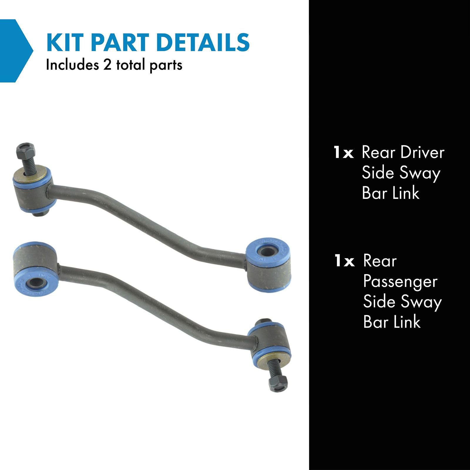 Trq Rear Sway Bar Stabilizer Link Set Compatible With 1995-2001 Ford Explorer 2001-2003 Explorer Sport 1997-2001 Mercury Mountai