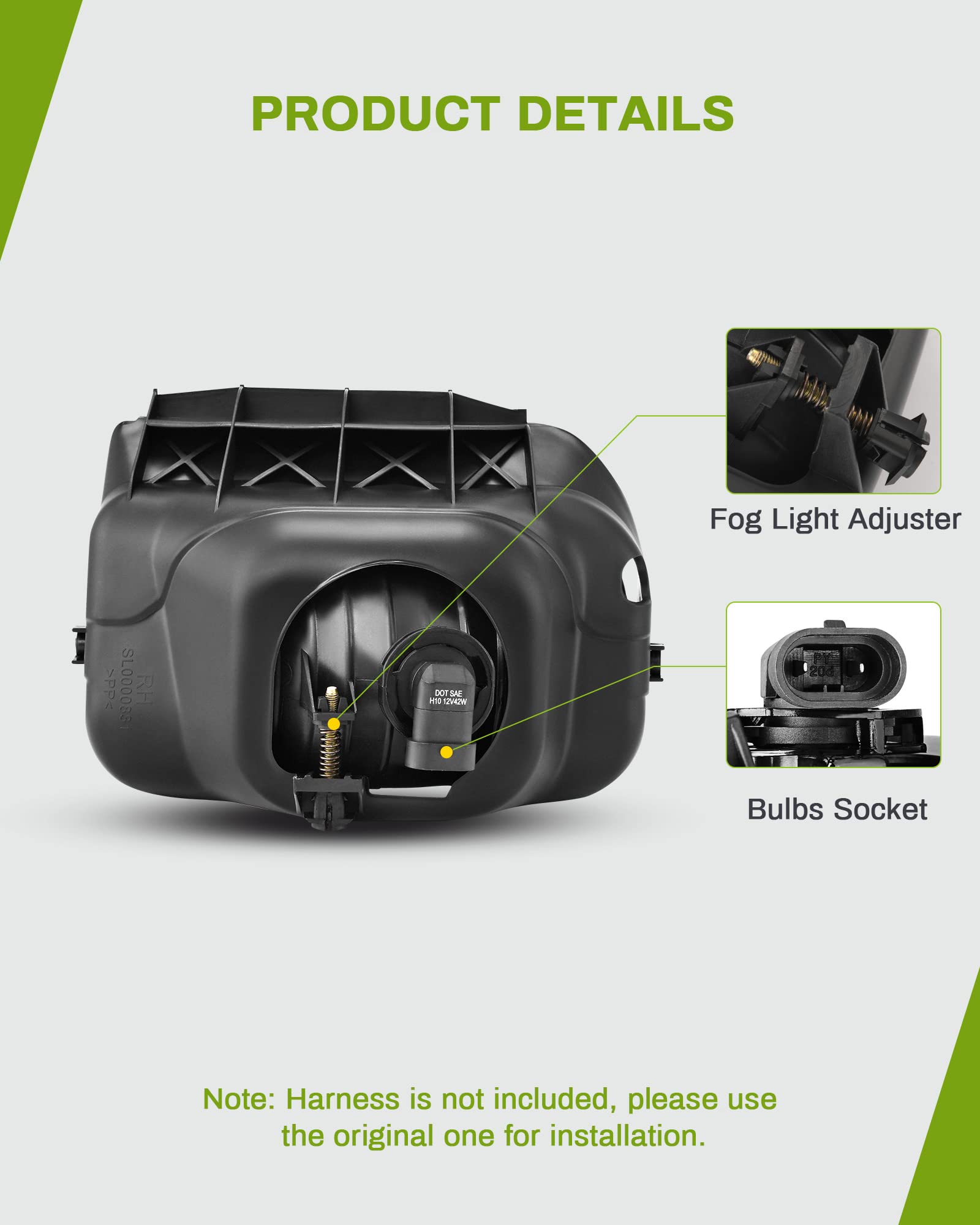 Autosaver88 Fog Lights Compatible With 2003-2007 Chevy Silverado 2002-2006 Chevy Avalanche Without Body Cladding Fog Light Repla