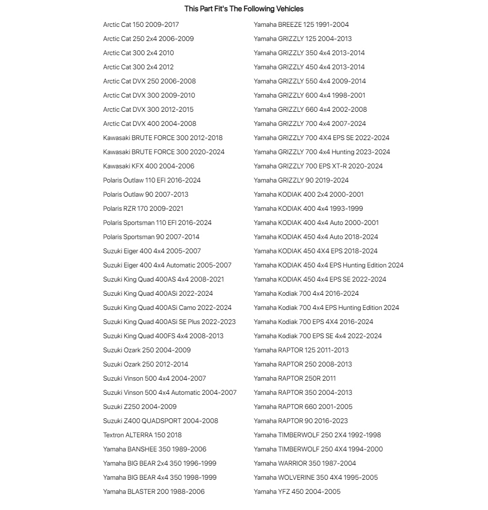 Tusk Tie Rod Ends For Yamaha Grizzly 90 2019-2022