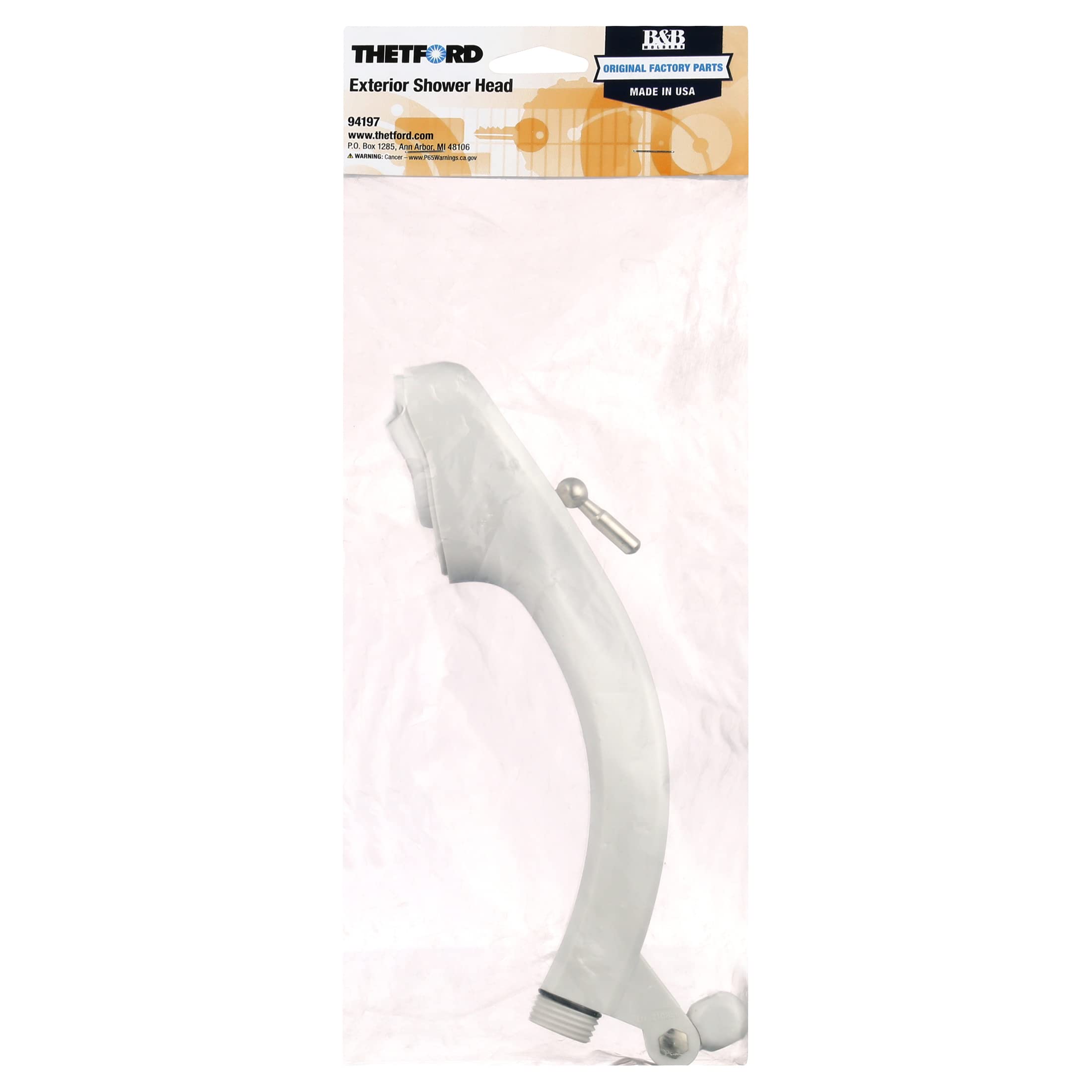 Thetford|B&B Molders Rv Replacement Parts And Accessories Camper Exterior Outdoor Shower Head Faucet Without Hose White Pn 94197