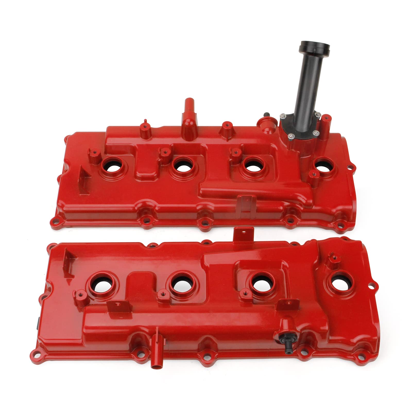 Mitzone Upgrade Aluminum Valve Covers Kit Compatible With Nissan Armada Titan 2004-2016 Pathfinder 2008-2012 Nv2500 Nv3500 2012-2017 Infiniti Qx56 2004-2010 V8 5.6L # 13264-Ze01A 13264-Ze00A (Red)