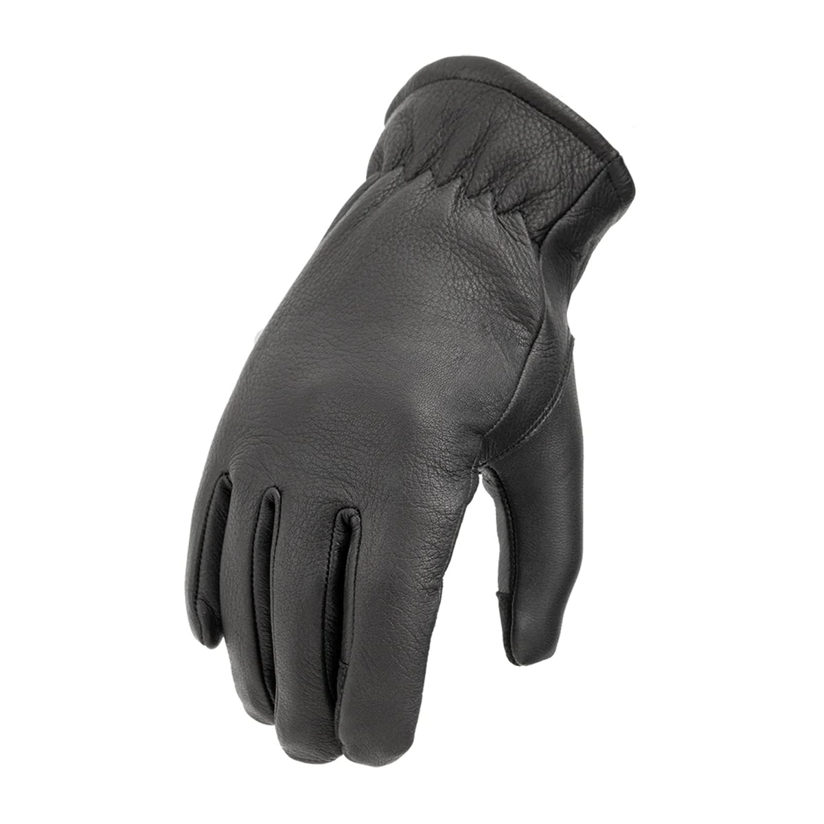 First Mfg Co - Collector - Men'S Motorcycle Biker Riding Black Leather Gloves - 4X Large - Cinched Wrists