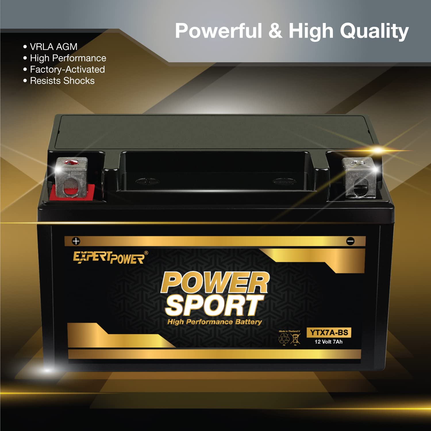 Expertpower Ytx7A-Bs 12V7Ah Lead_Acid_Battery