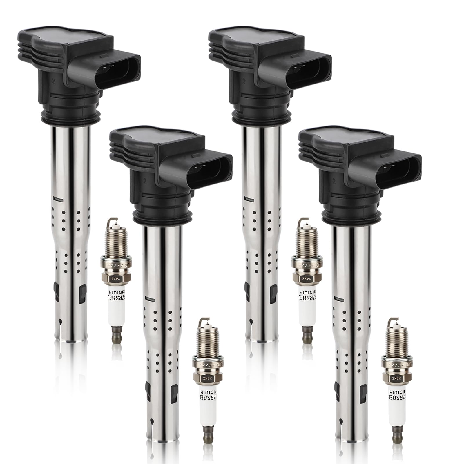 Uf575 Ignition Coil & 1675 Double Iridium Spark Plug For Audi A3 A4 A5 A6 Q5 R8 Tt Rs4 Rs5/Volkswagen Jetta Passat Tiguan Beetle