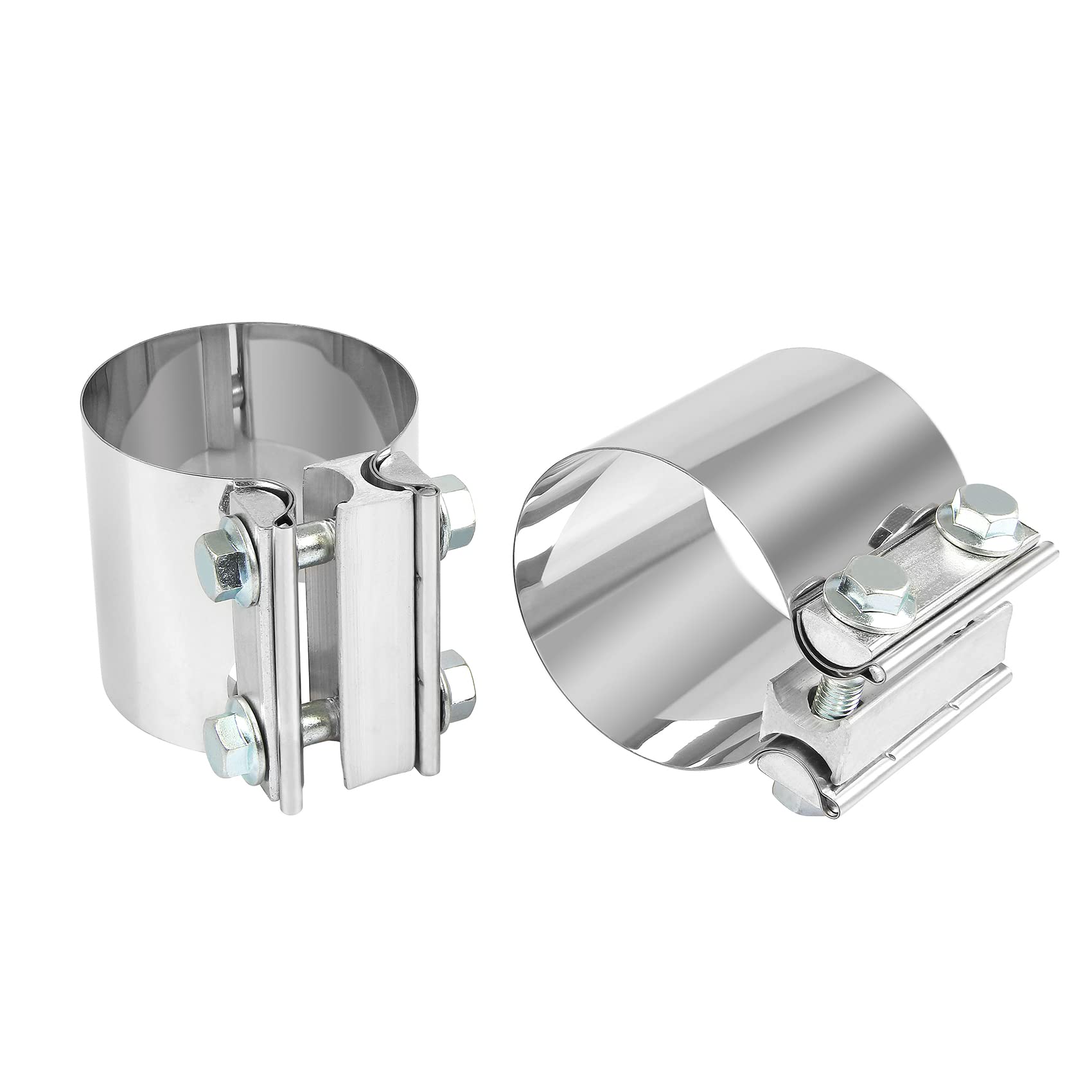 3 Inch 2 x Butt Joint Exhaust Band Clamp Sleeve Stainless Steel 2pcs