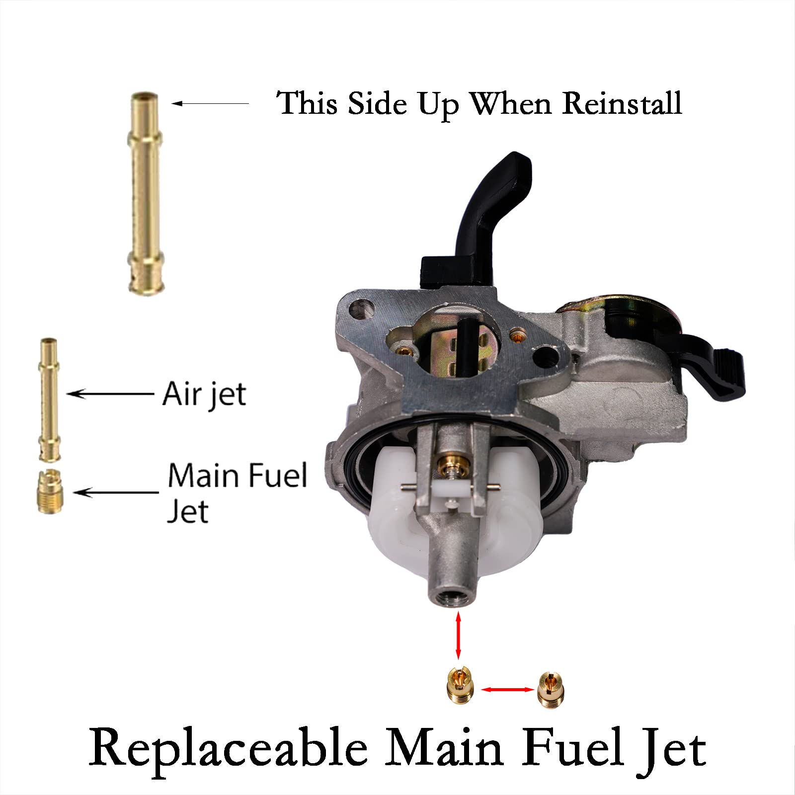 Jmchstore Performance Carburetor W/Replaceable Main Jet For Monster Mega Moto Mm80 Mmb105, Carb For Coleman B100 Rb100 Mototec 105Cc, Motovox Mbx10, Baja Db30 97Cc, Phatmoto Gas Bike Lifan 79Cc
