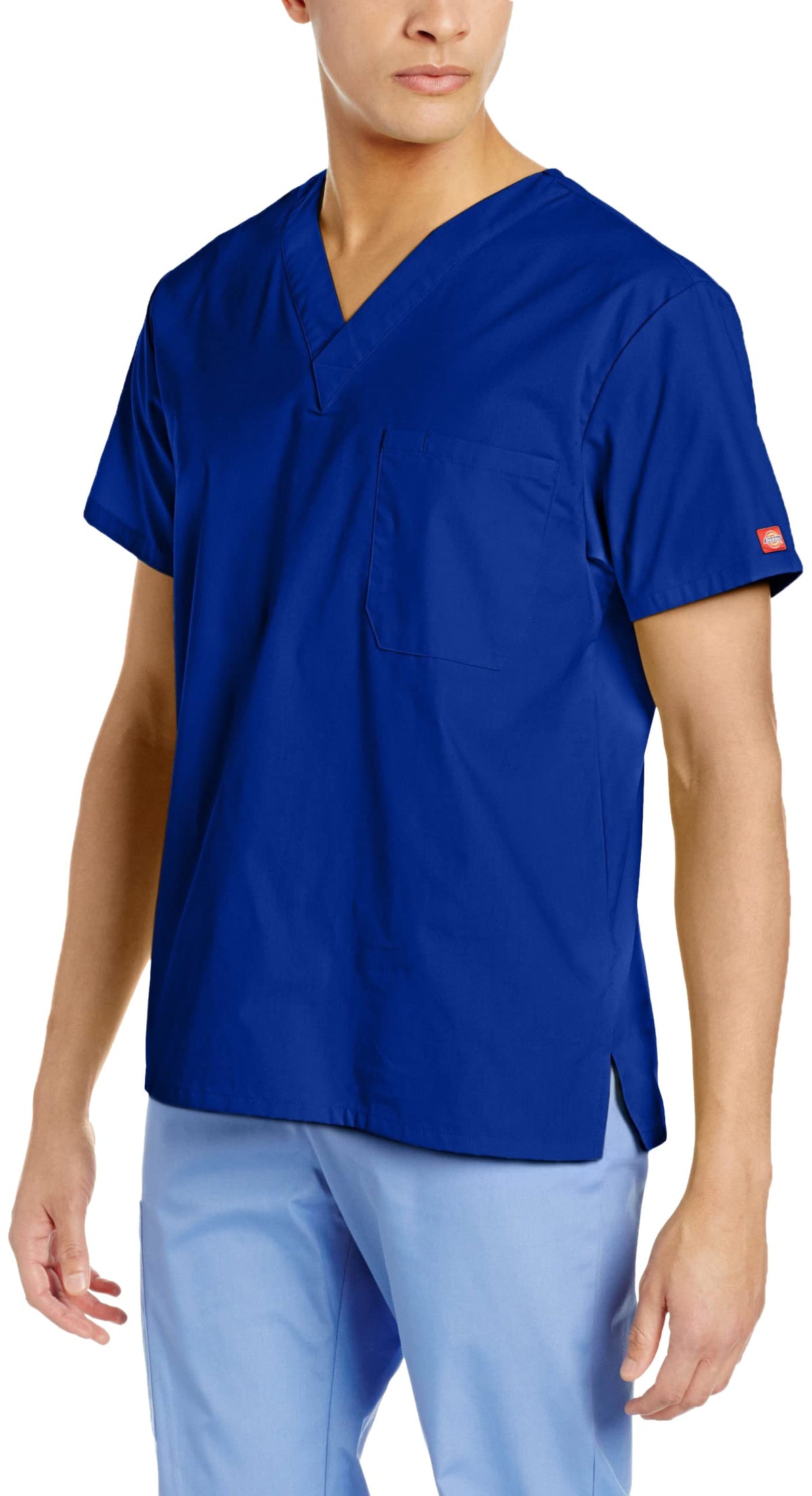 Dickies Mens Big And Tall Signature V-Neck Scrubs Shirt, Galaxy Blue, Xxxxx-Large