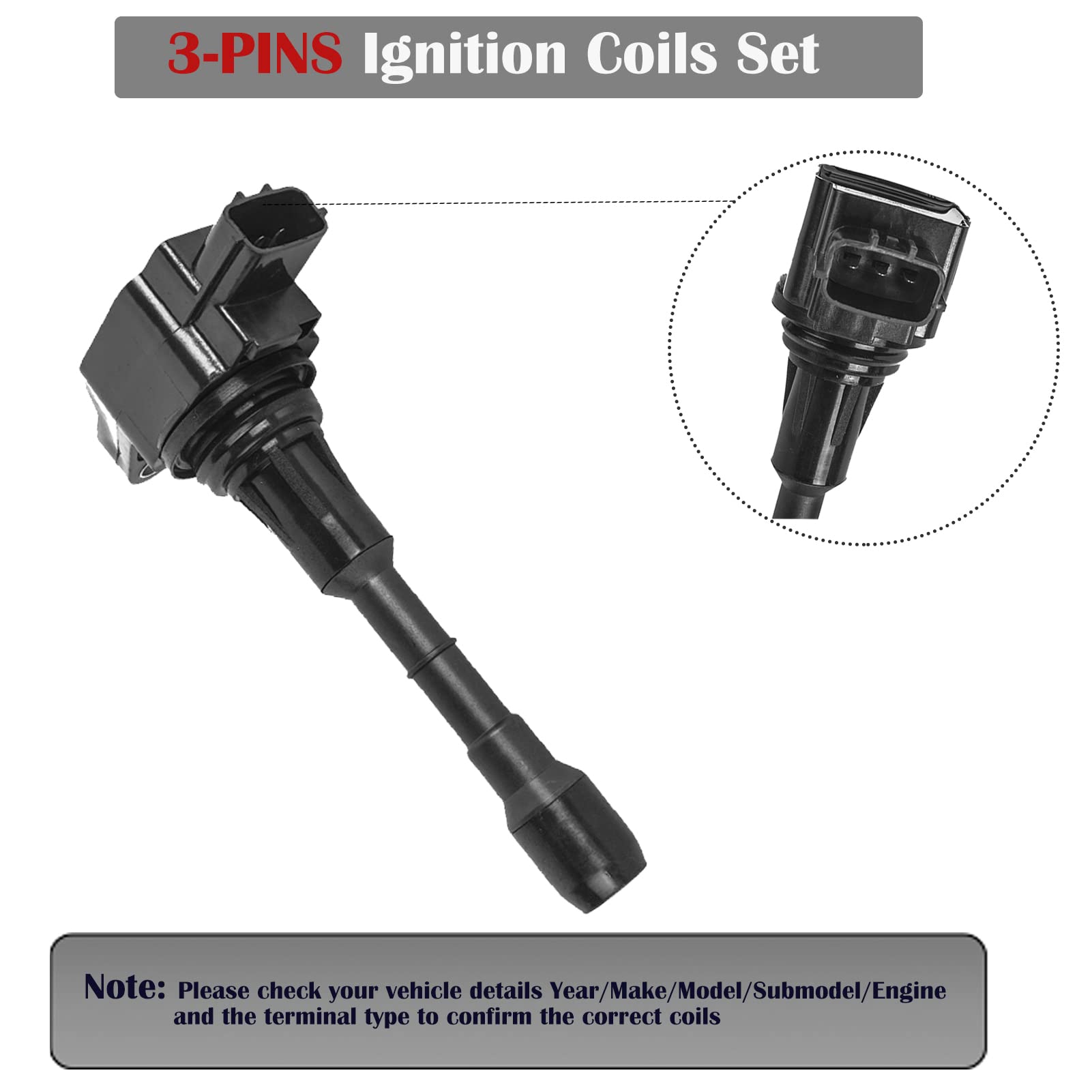 Set of 6 Ignition Coil Packs & Spark Plugs Fits For 3.5 V6 Nissan Murano Maxima Altima Pathfinder Infiniti G35 EX35 JX35 2009 20