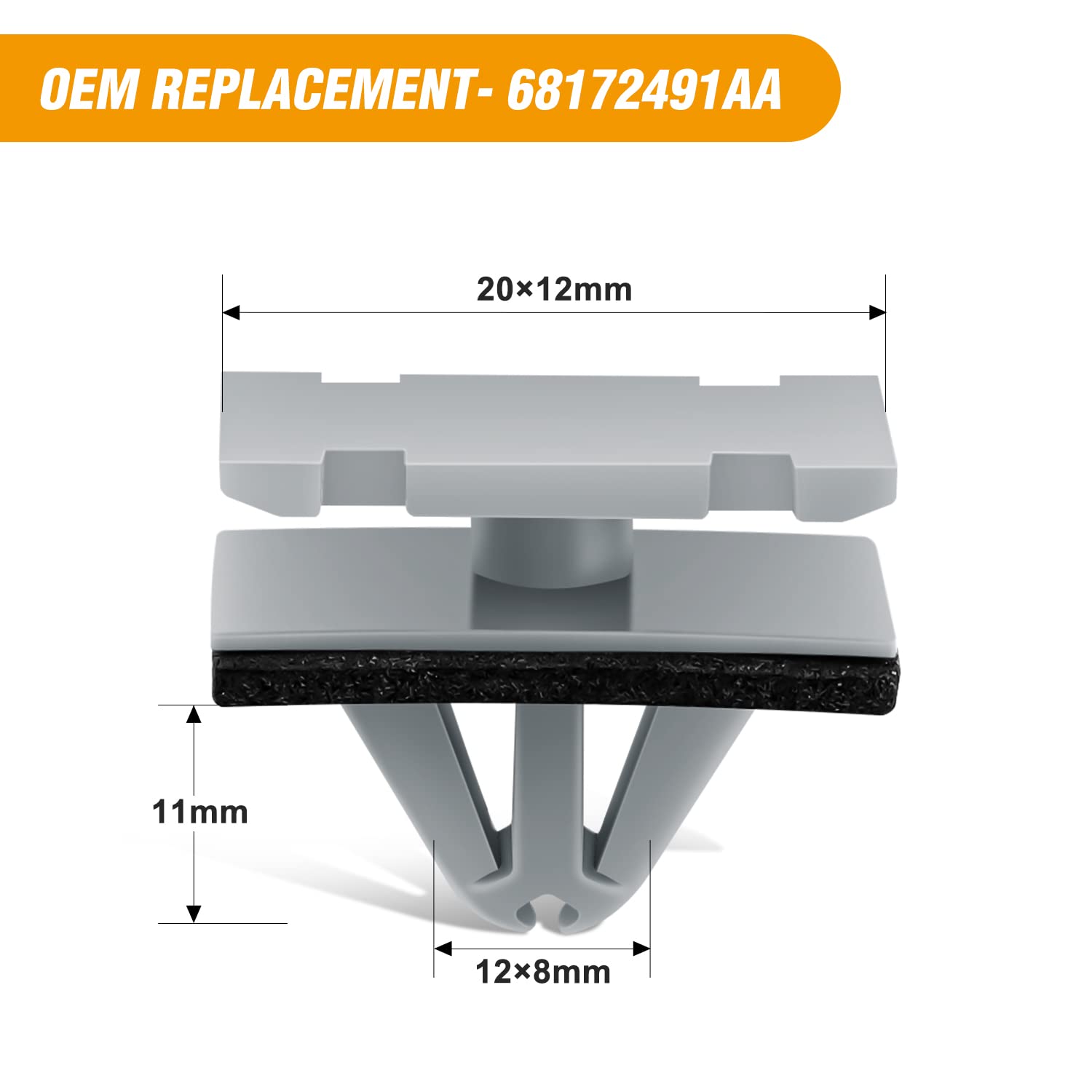 Gooacc 50Pcs Wheel Flair Mounting Clip Rocker Moulding Fender Clip With Sealer For Buick Cadillac Chevrolet Gmc Jeep Pontiac Mon