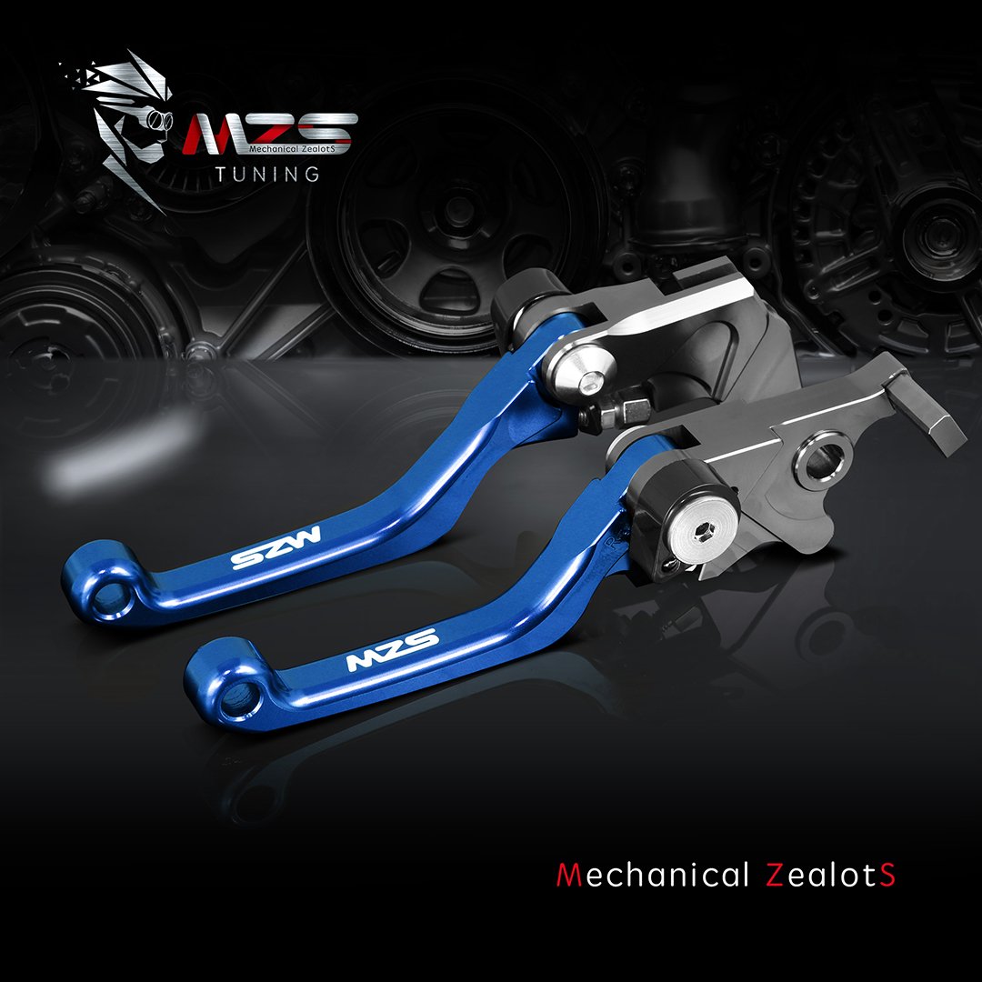 Mzs Blue Dirt Bike And Atv Brake Clutch Levers Compatible With Wr250R 07-20 / Wr250X 07-17 / Xt250 08-22 / Xt250X 06-17 / Ttr125