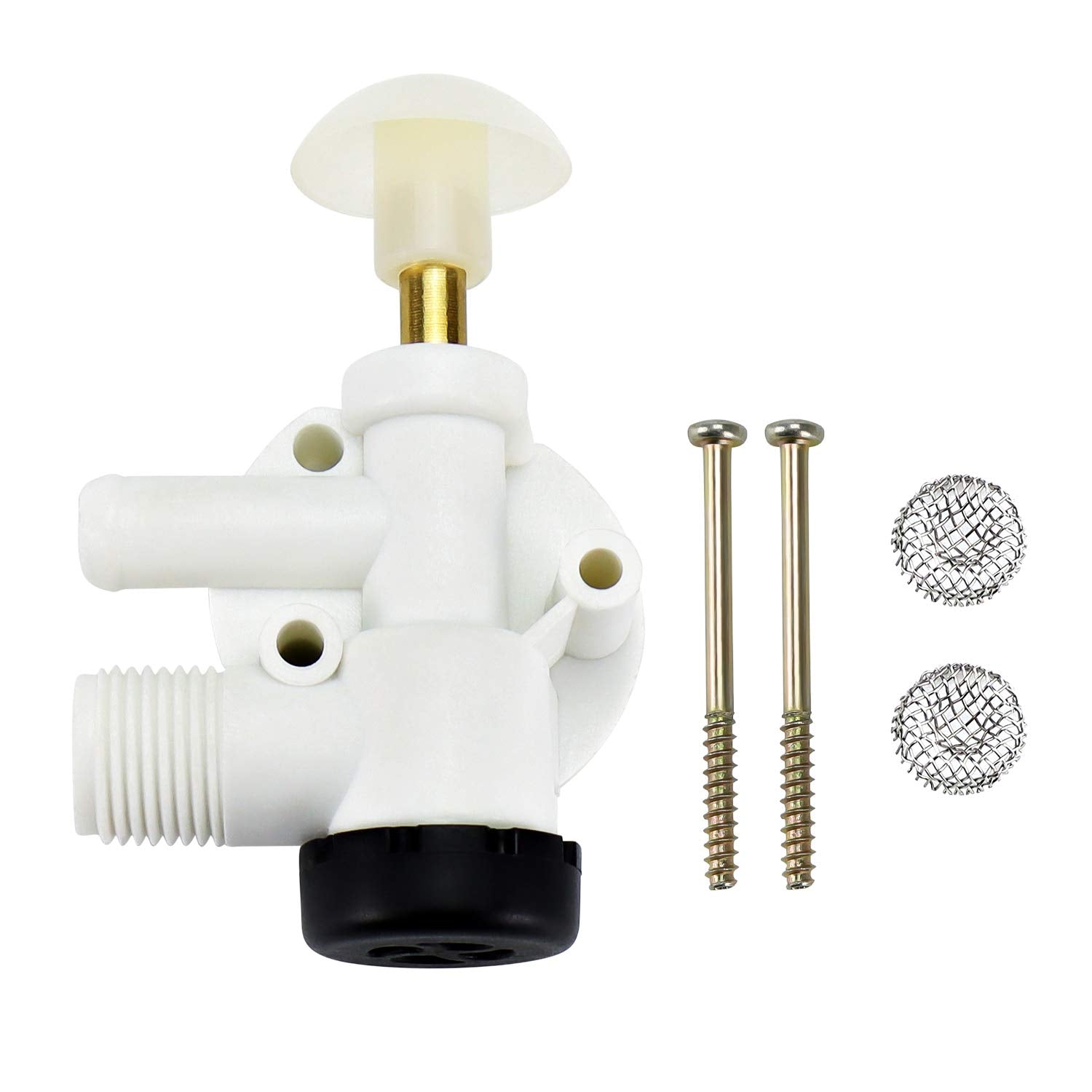 Funmit 385314349 Rv Toilet Water Valve Kit Replacement For Pedal Flush Toilets For Camper, Trailer, Boat | Premium Performance In Prevention Of Leakage | Increased Freeze Resistance