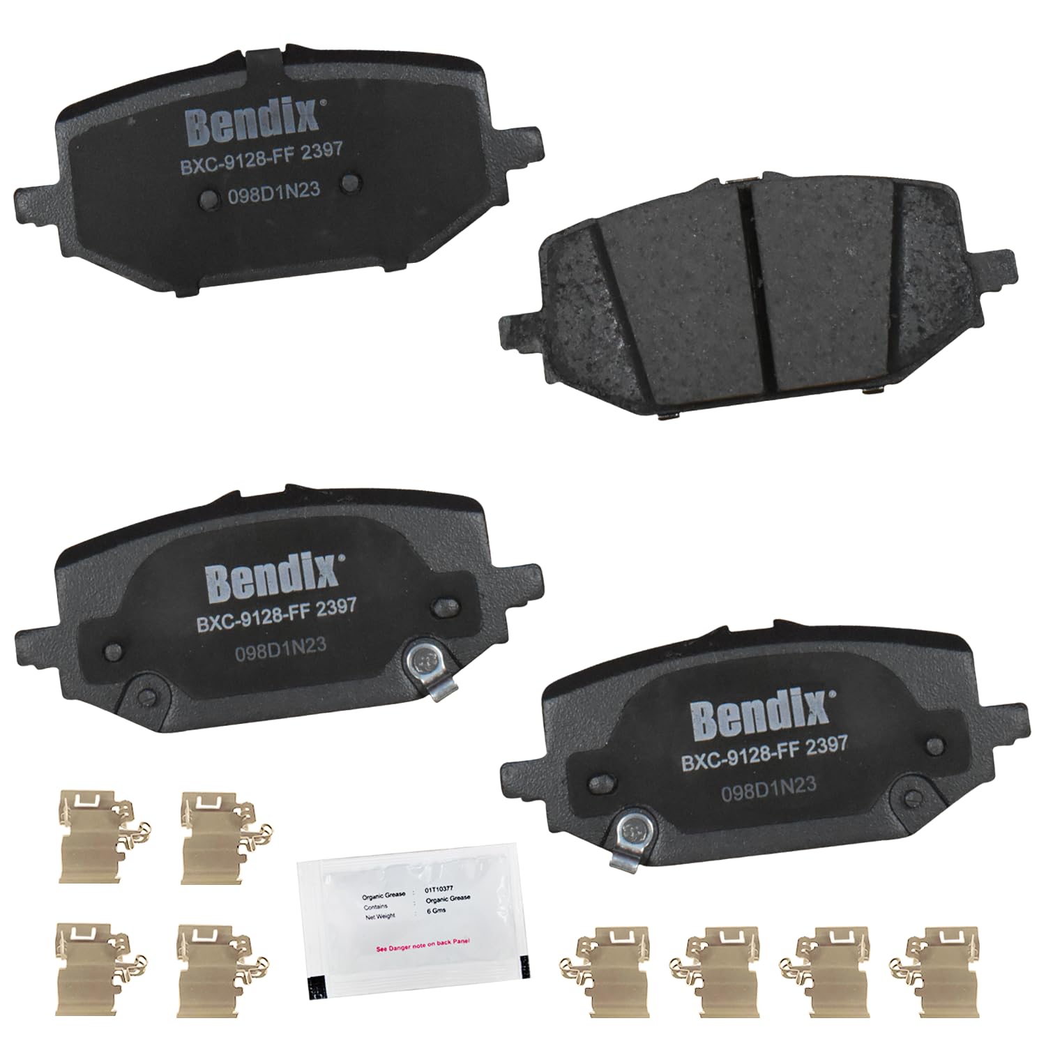 Bendix Priority1 Cfc2397 Ceramic Rear Brake Pads Compatible With Acura Mdx 2024-2022, Honda Pilot 2024-2023