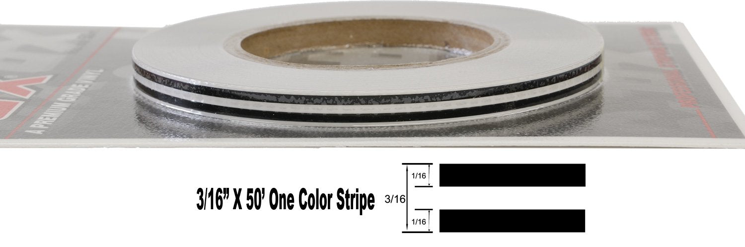 Universal Tfx 00033061 - Auto Customizing Dual Pinstripe - 3/16' X 50' (1/16” Stripe, 1/16' Gap, Then 1/16” Stripe) - 061-Black