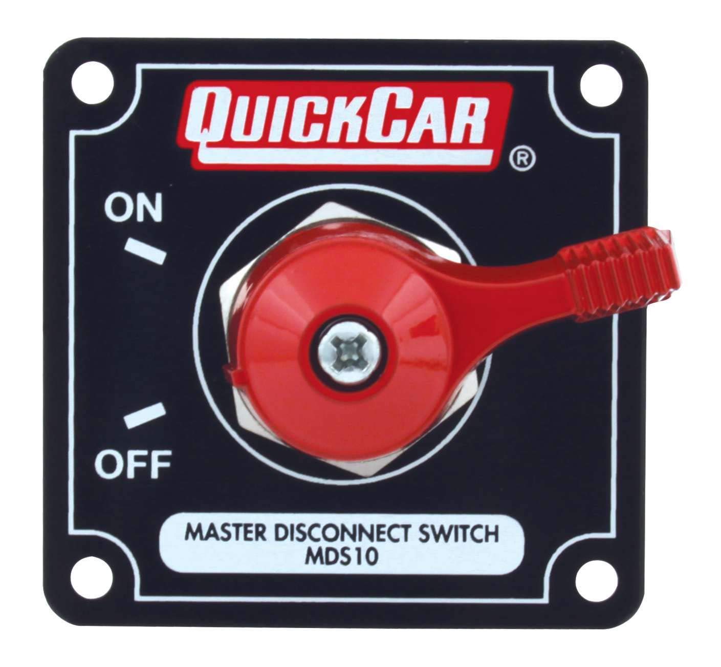 QuickCar Racing Products 55-011 Red 2-1/2'' High x 2-1/2'' Wide Handle Battery Master Disconnect Switch with Alternator Post and