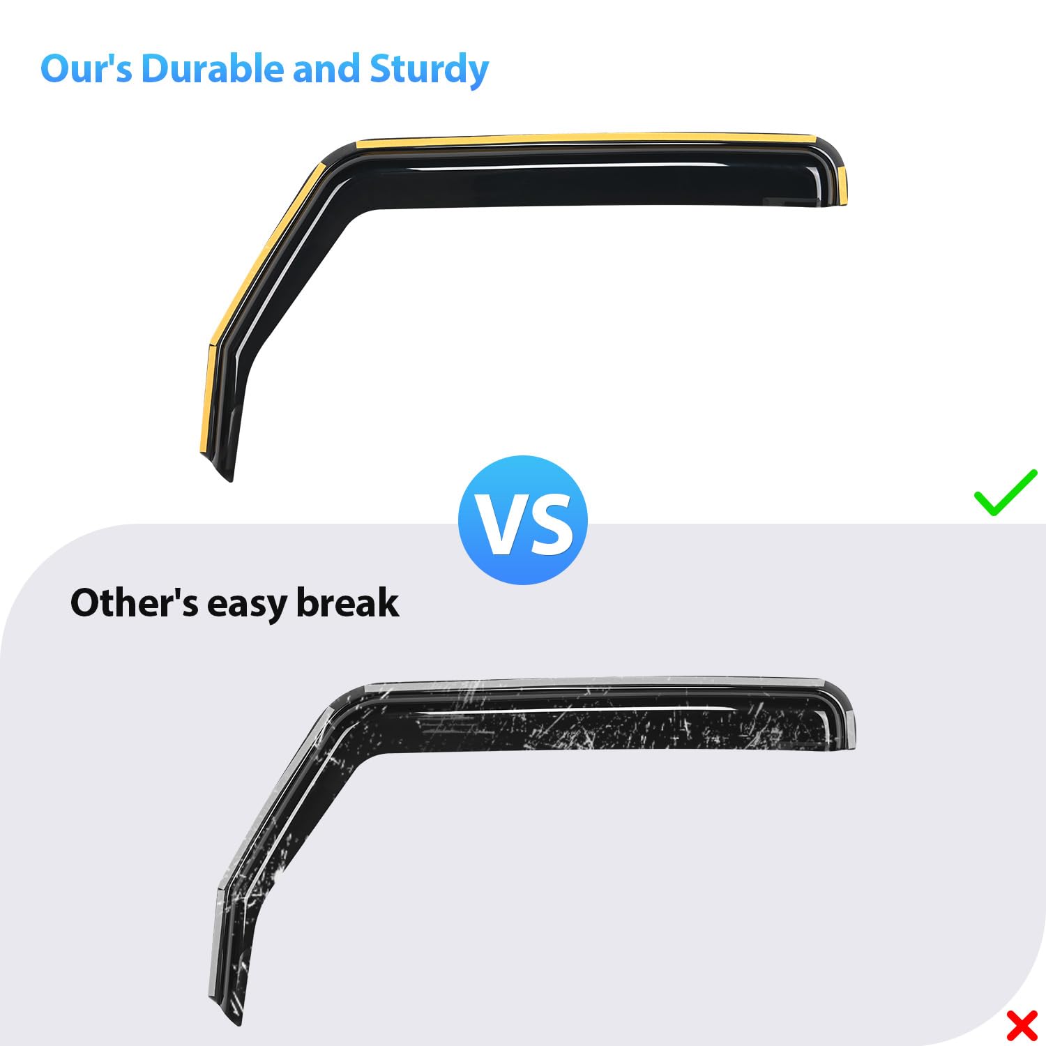 Nilight in Channel Rain Guards for Jeep Grand Cherokee 2011 2012 2013 2014 2015 2016 2017 2018 2019 2020 Vent Window Visors-4pcs