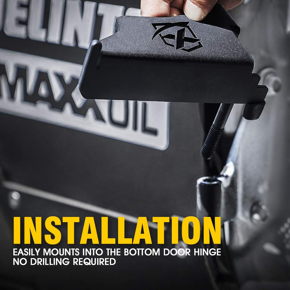 Xprite Door-Off Foot Pegs Compatible With 2007-2018 Jeep Wrangler Jk Jku, Exterior Door Hinge Mounted Rest Pedals Accessories Wi