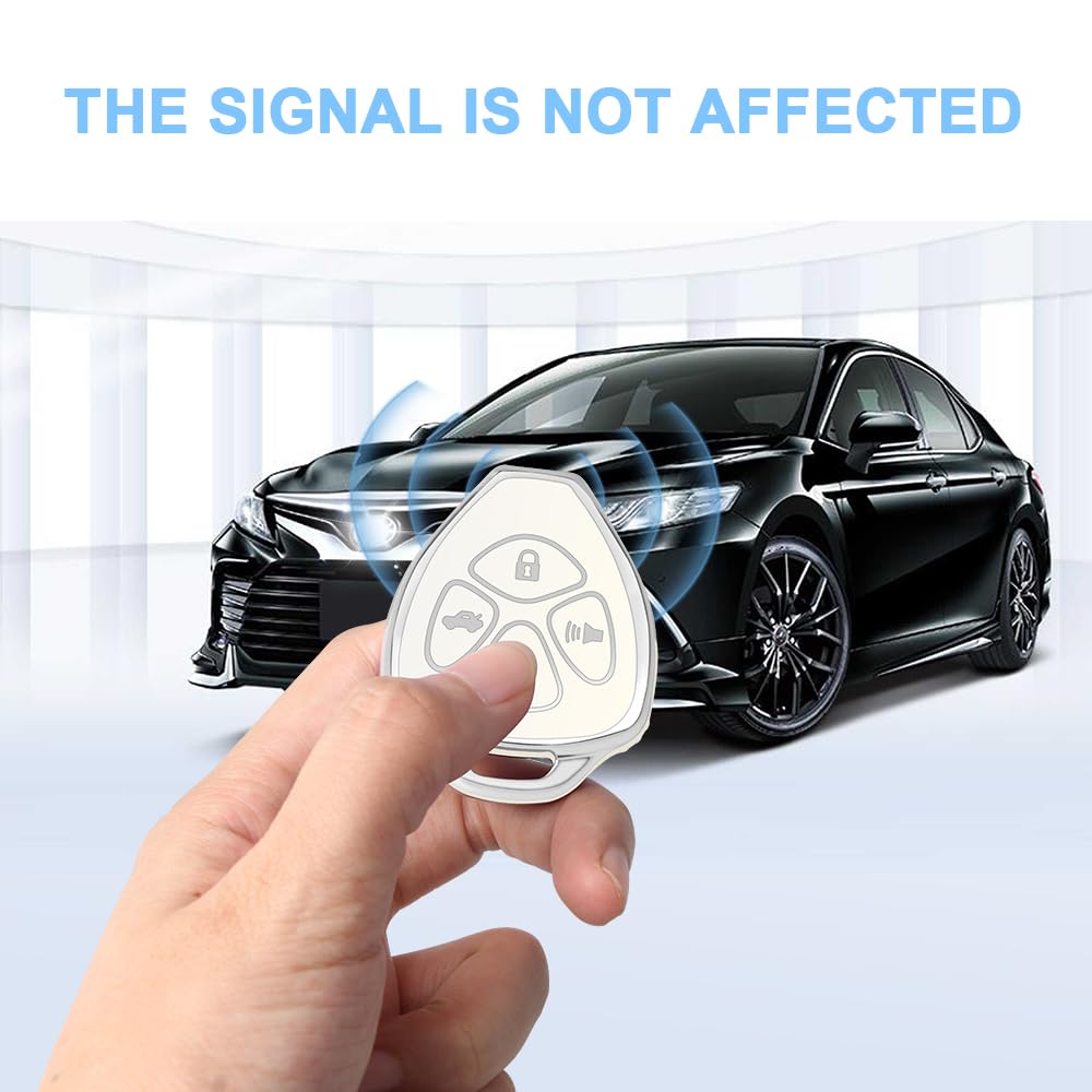 Qbuc For Toyota Key Fob Cover With Keychain,Car Key Case Fit For Toyota 2007-2011 Camry| 2008-2013 Avalon Corolla |2009-2016 Ven