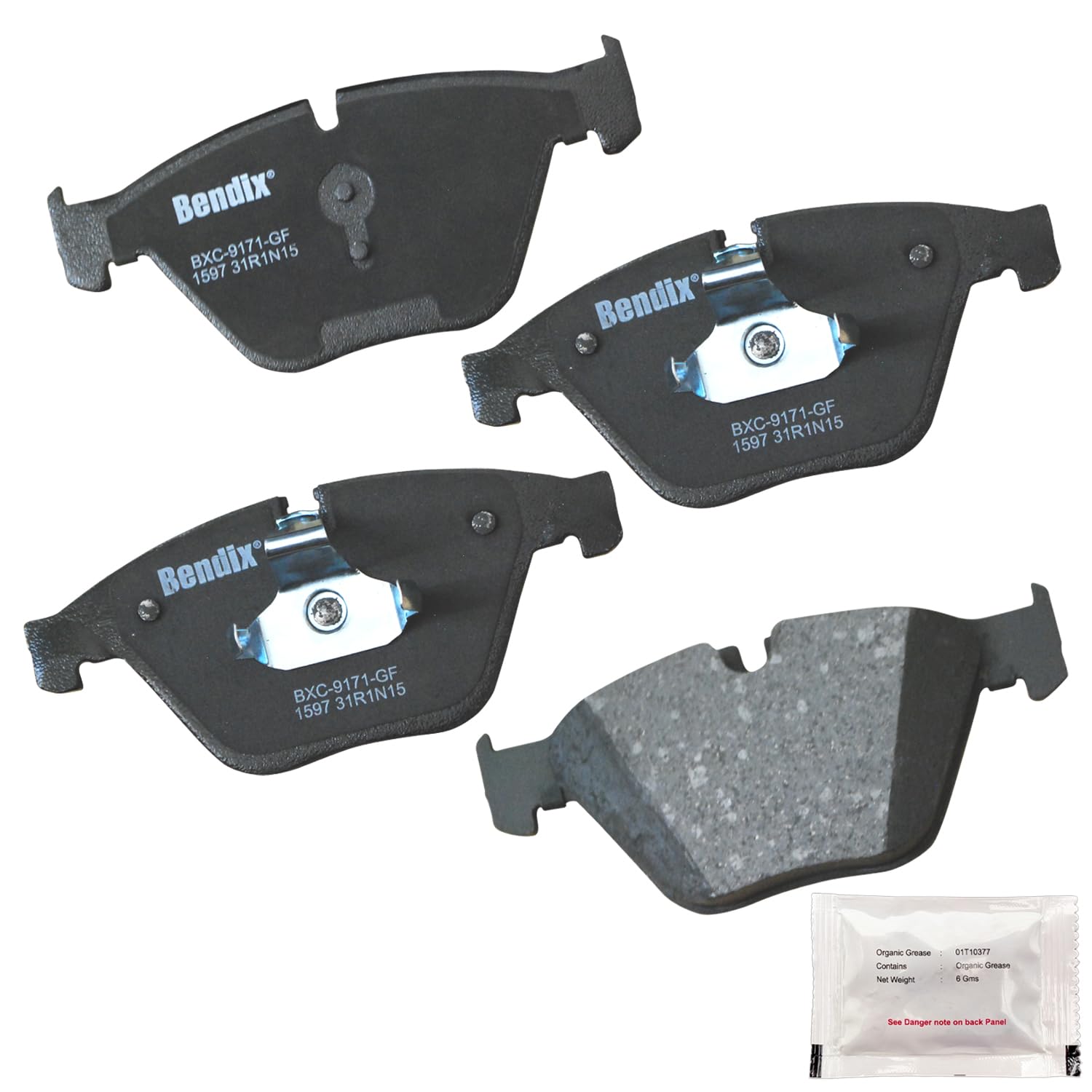 Bendix Priority1 Cfc1597 Ceramic Front Brake Pads For Select Models Bmw 528I, 535D, 535D Xdrive, 535I, 535I Gt, Gt 640I, 640I Gr