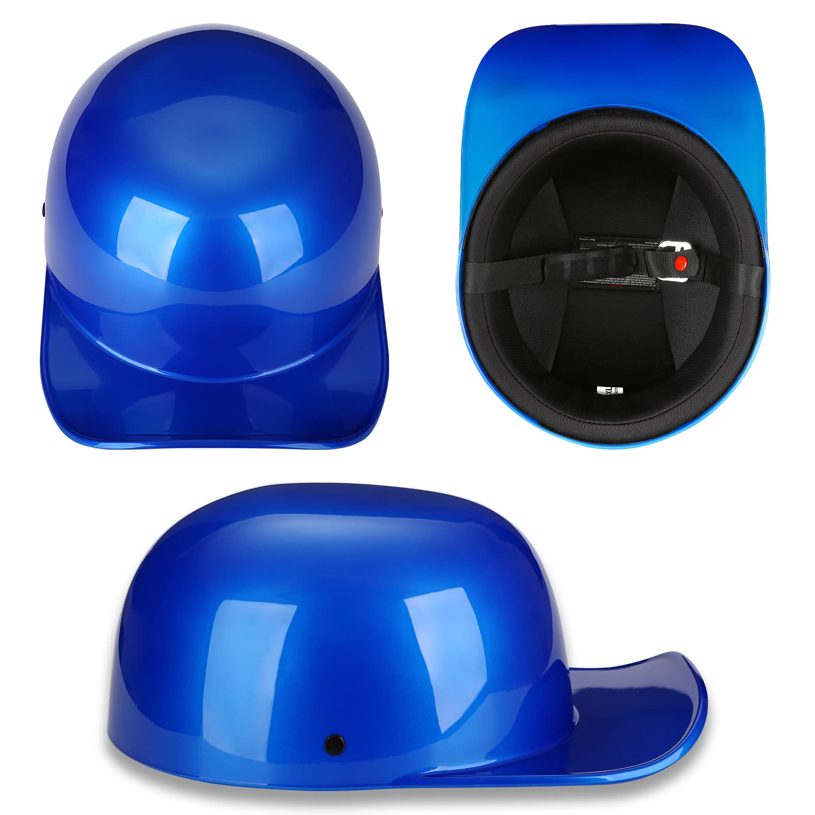 Yesmotor Baseball Style Cap Motorcycle Helmet Unisex-Adult - Dot Approved (Blue,L)